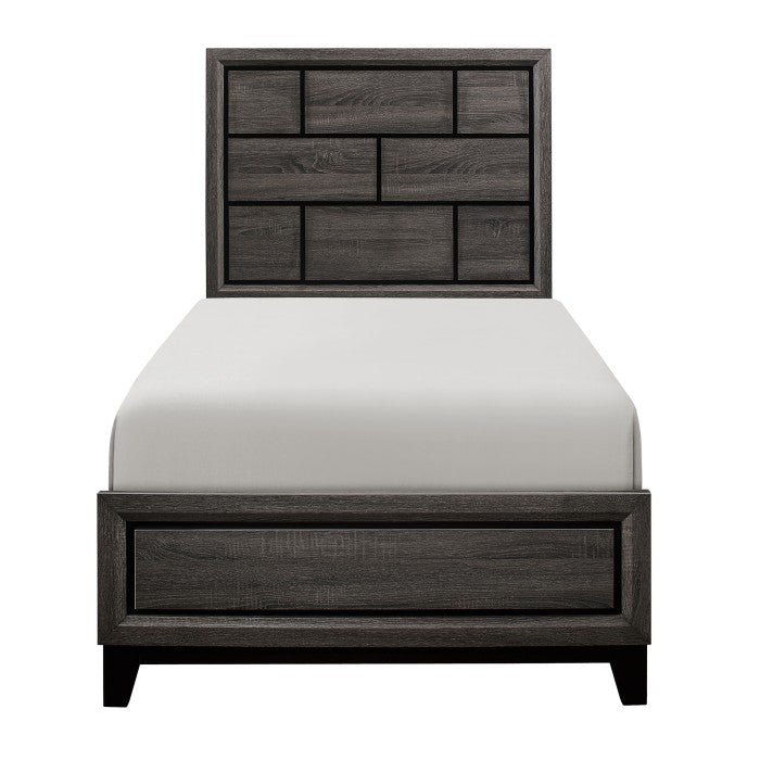Davi Gray Twin Bed - Ornate Home