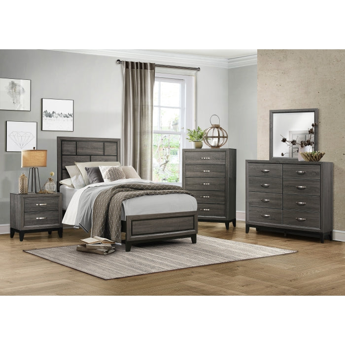 Davi Gray Twin Bed - Ornate Home
