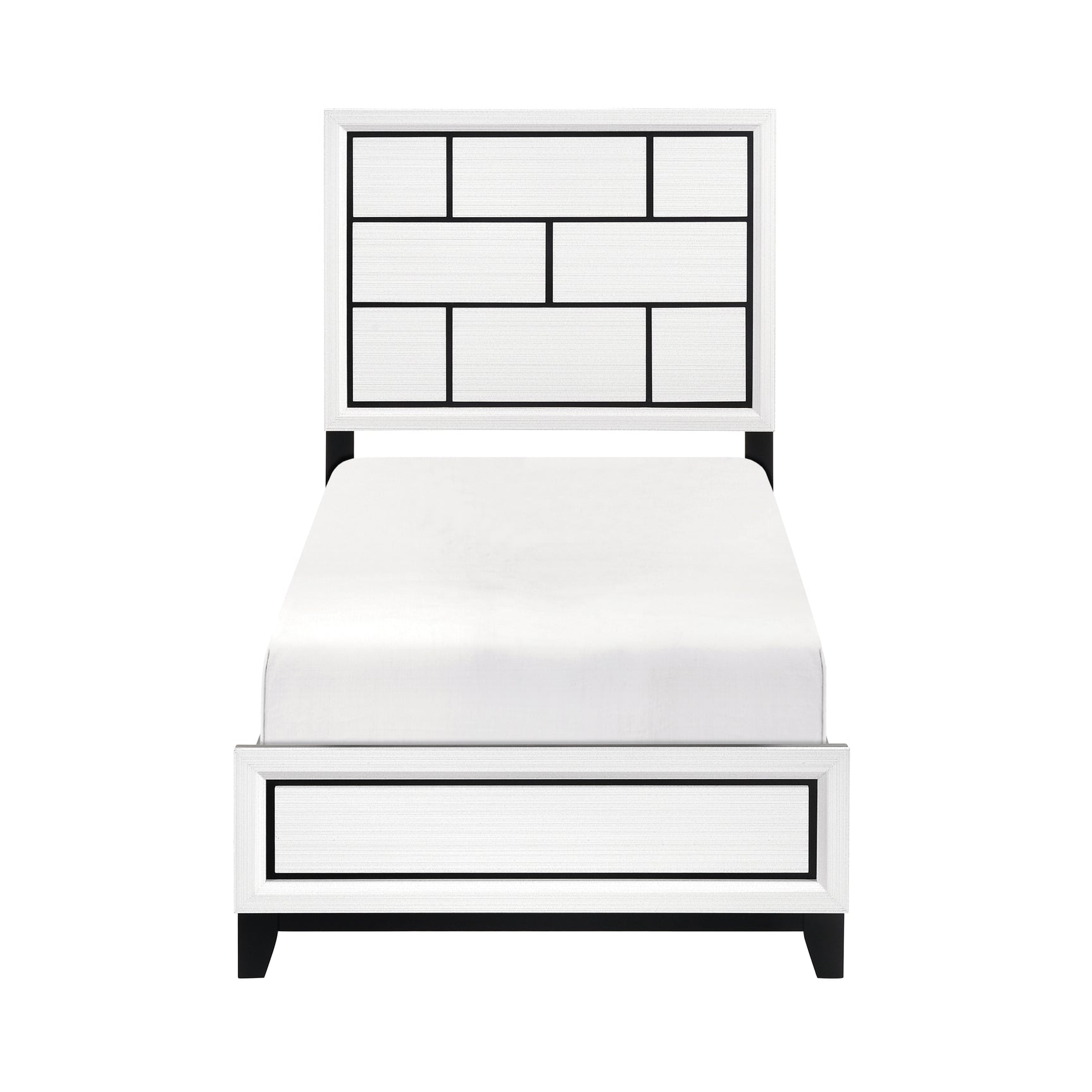 Davi White 5-Piece Twin Bedroom Set - Ornate Home