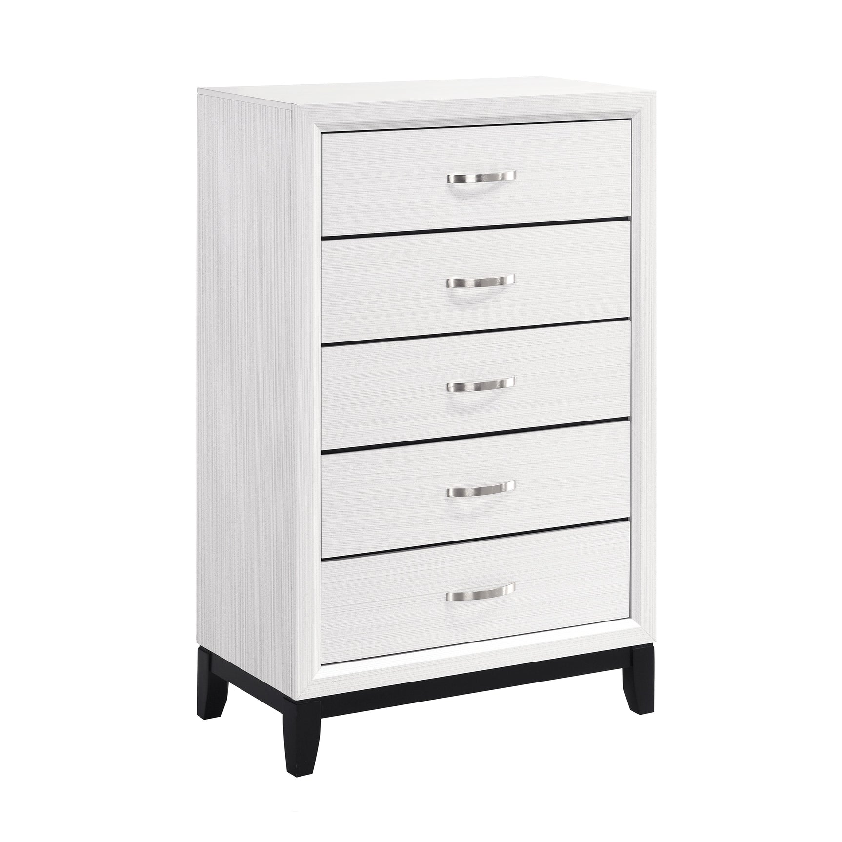 Davi White 5-Piece Twin Bedroom Set - Ornate Home