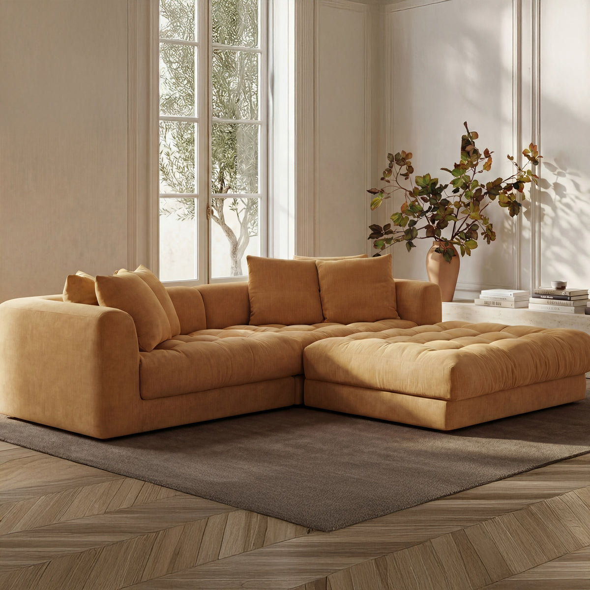 Davie Golden Yellow Nook Modular Sectional - Ornate Home
