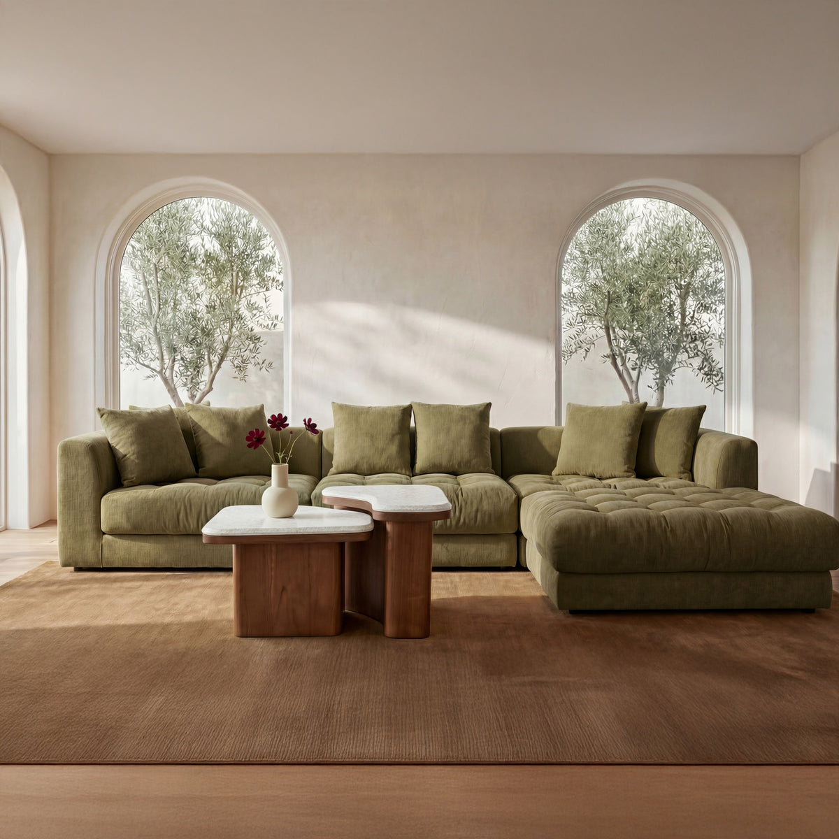 Davie Olive Lounge Modular Sectional - Ornate Home