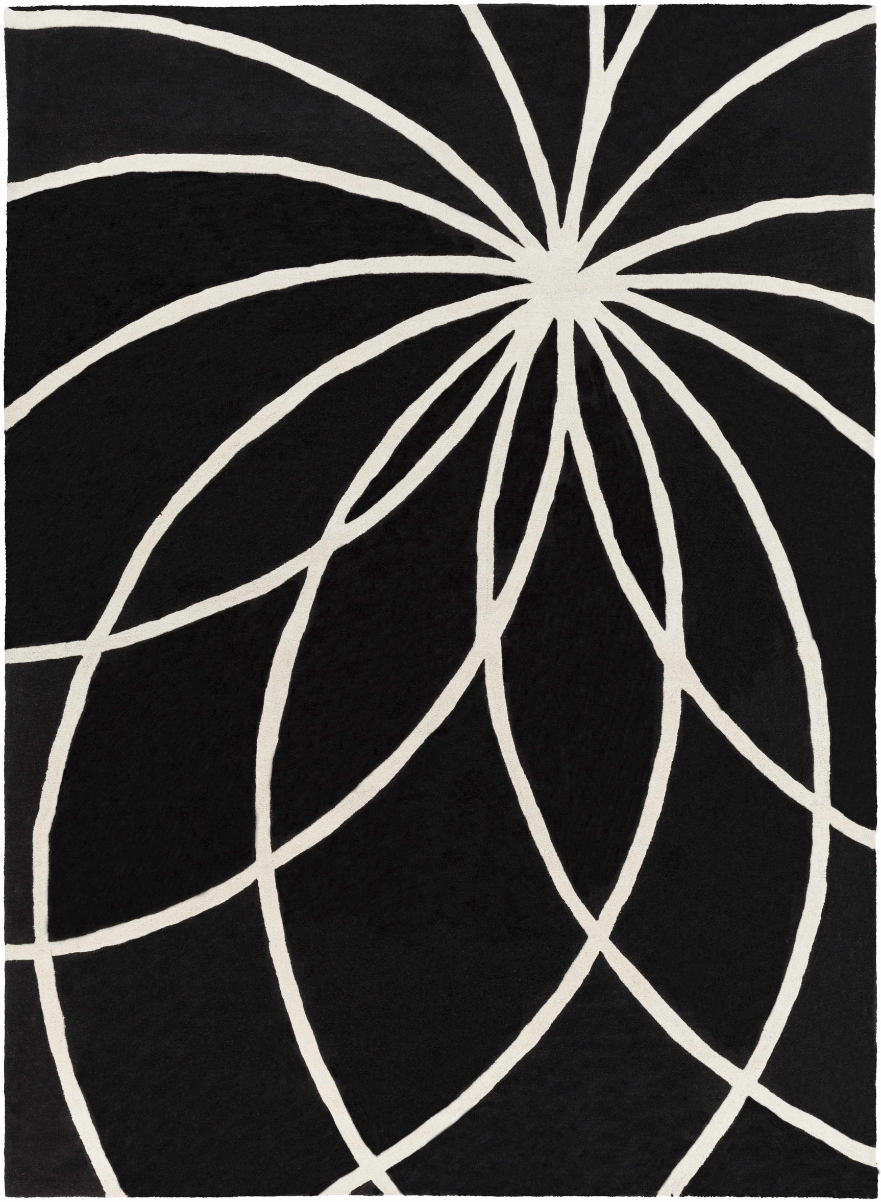 Davison Black Geometric Wool Carpet - Ornate Home