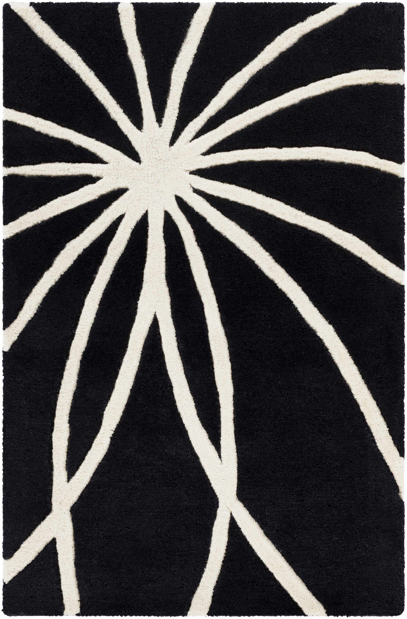 Davison Black Geometric Wool Carpet - Ornate Home