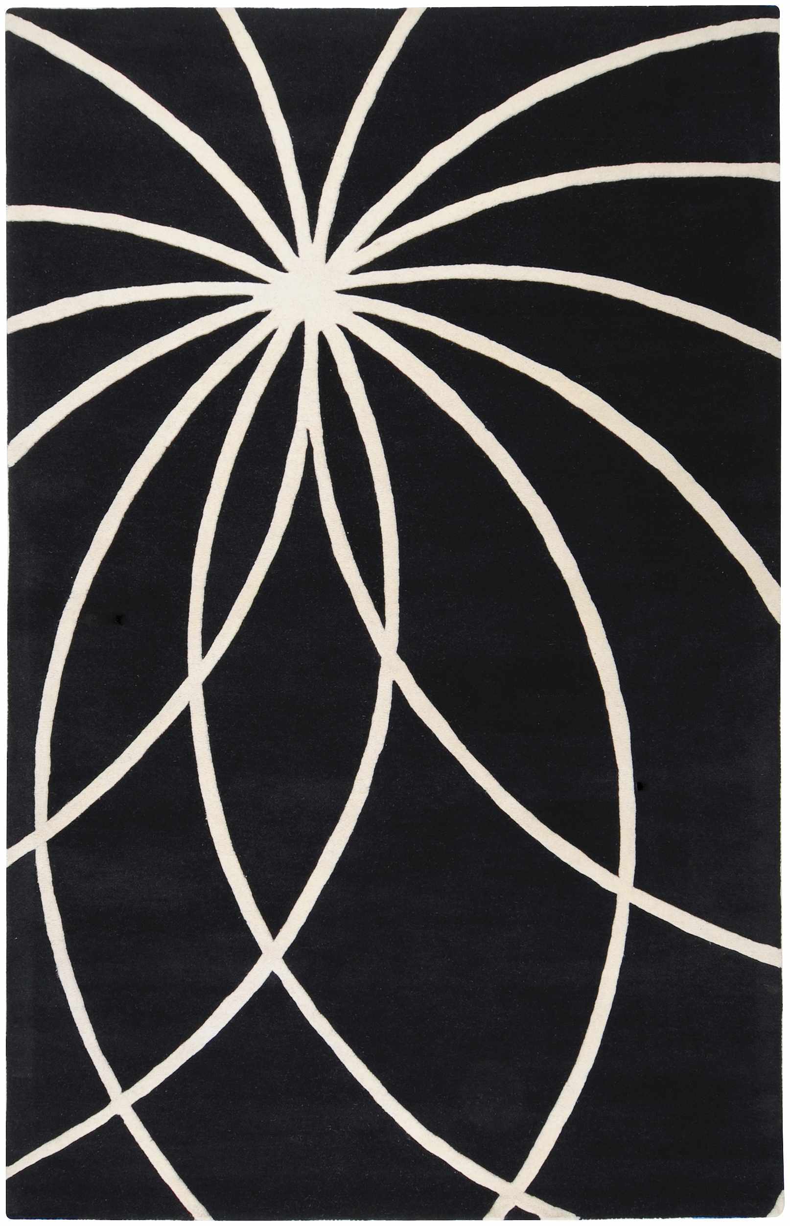 Davison Black Geometric Wool Carpet - Ornate Home