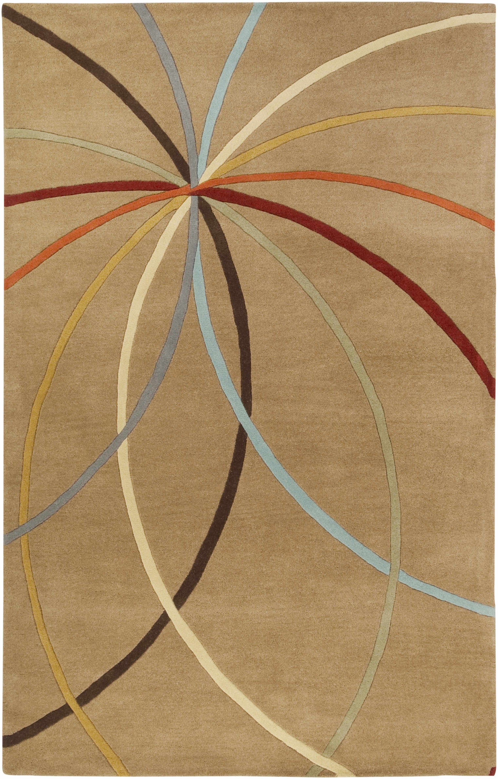 Davison Brown Geometric Modern Wool Rug - Ornate Home