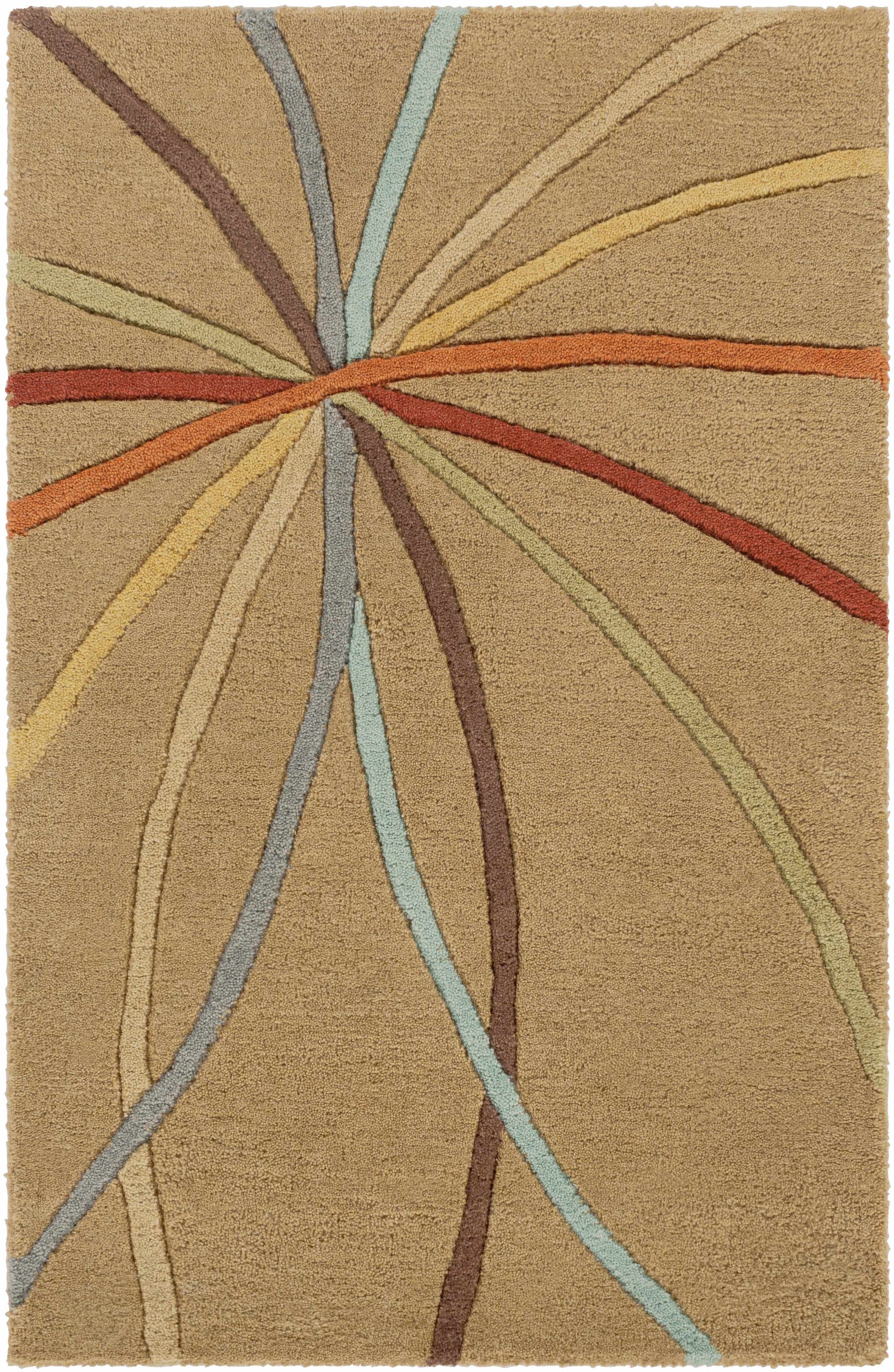 Davison Brown Geometric Modern Wool Rug - Ornate Home