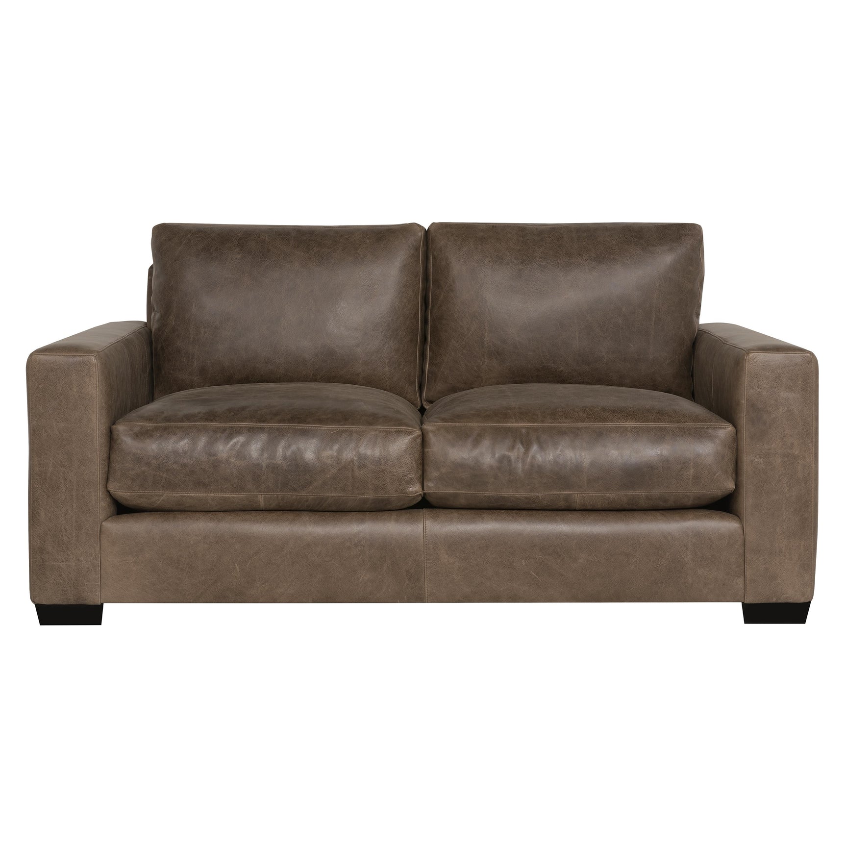 Dawkins Brown Leather Loveseat - Ornate Home