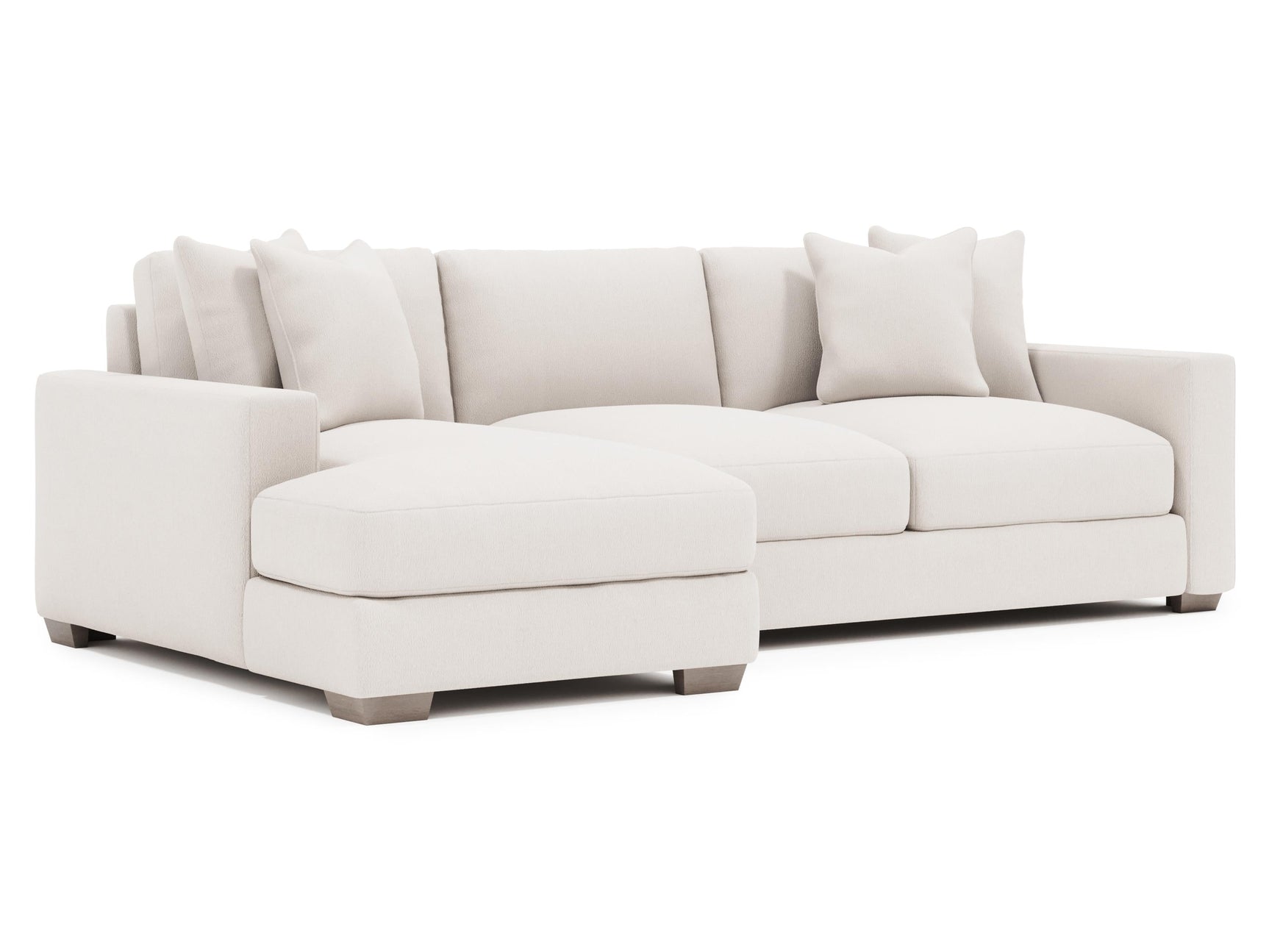 Dawkins White/Cream Fabric 3-Piece Sectional with Left-Arm Chaise - Ornate Home