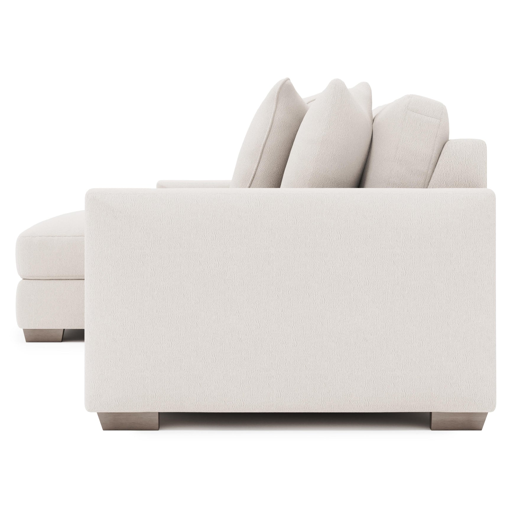 Dawkins White/Cream Fabric 3-Piece Sectional with Left-Arm Chaise - Ornate Home