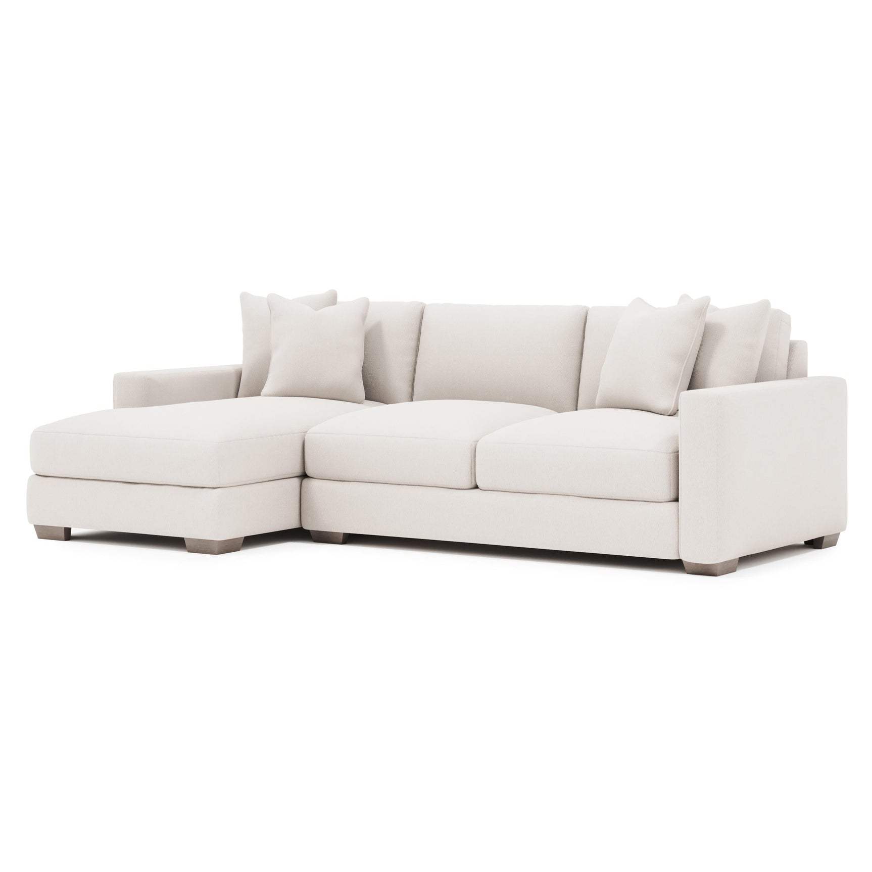 Dawkins White/Cream Fabric 3-Piece Sectional with Left-Arm Chaise - Ornate Home