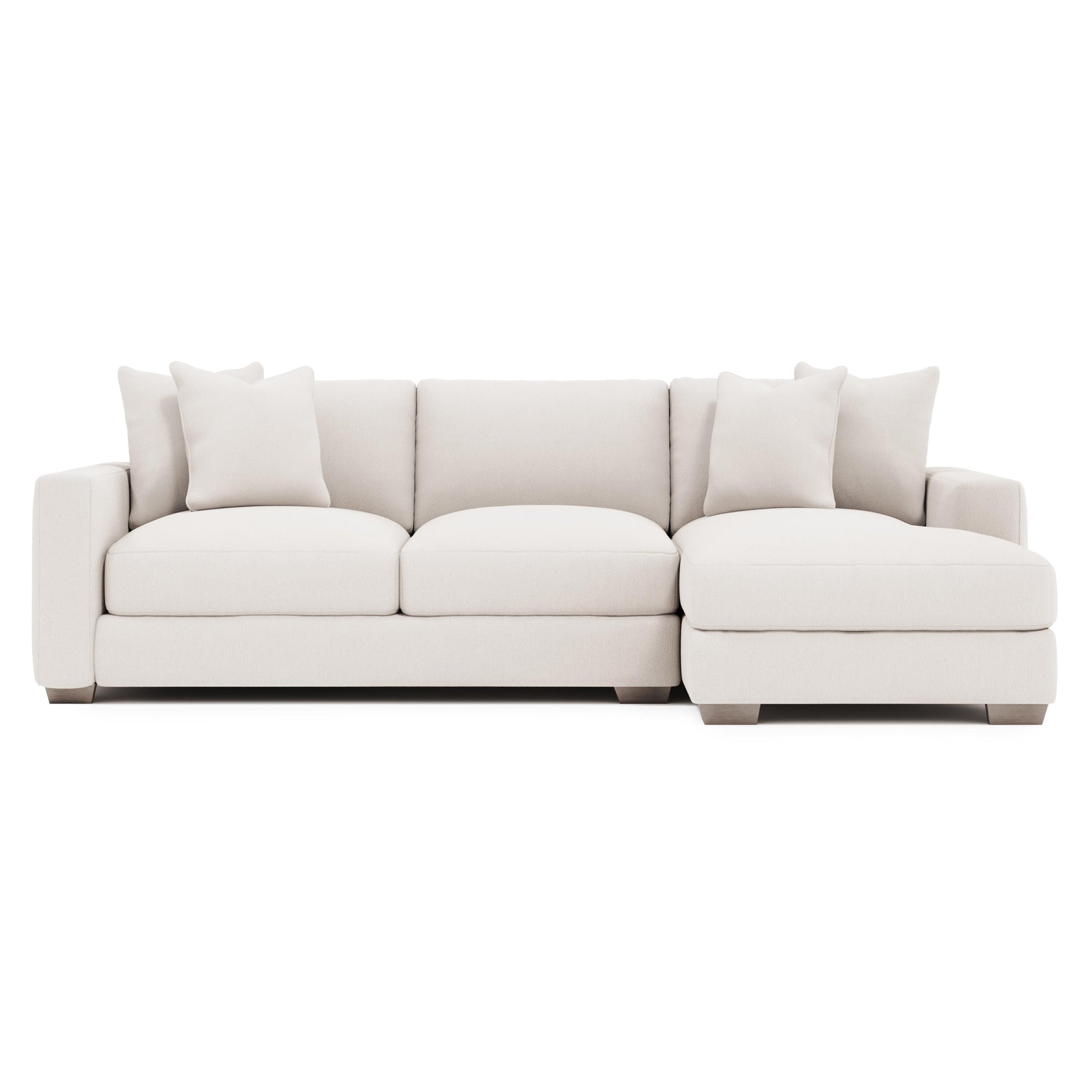 Dawkins White/Cream Fabric 3-Piece Sectional with Right-Arm Chaise - Ornate Home