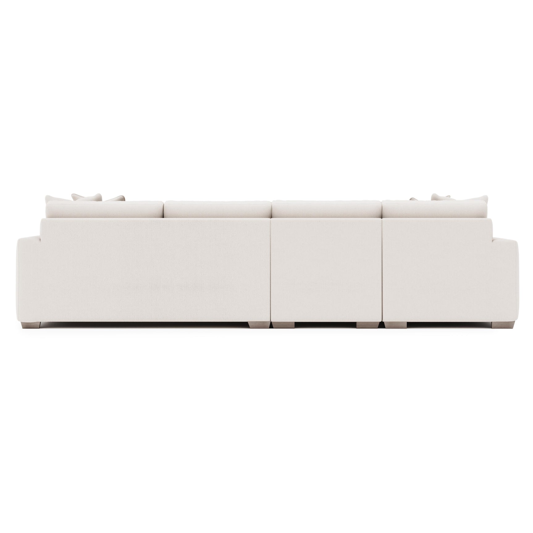 Dawkins White/Cream Fabric 4-Seat Sectional with Left-Arm Chaise - Ornate Home