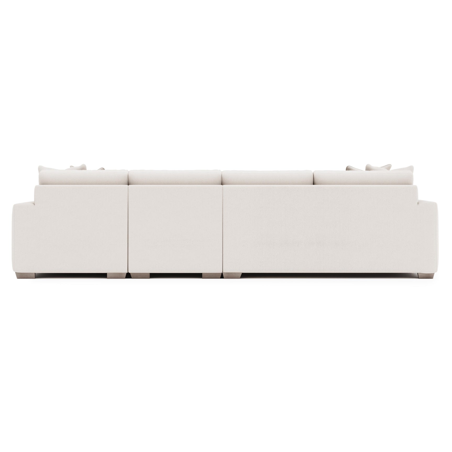 Dawkins White/Cream Fabric 4-Seat Sectional with Right-Arm Chaise - Ornate Home