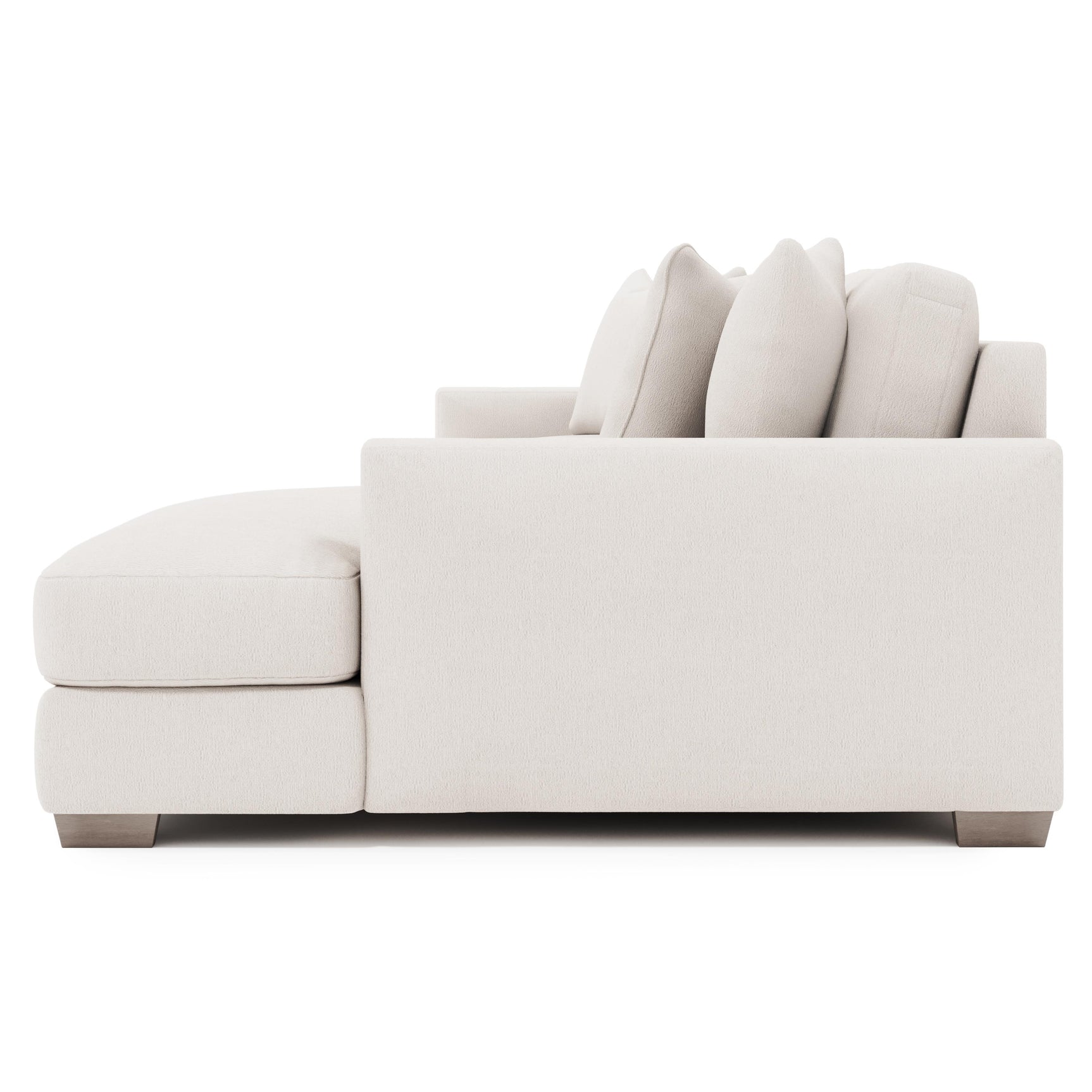 Dawkins White/Cream Fabric 4-Seat Sectional with Right-Arm Chaise - Ornate Home