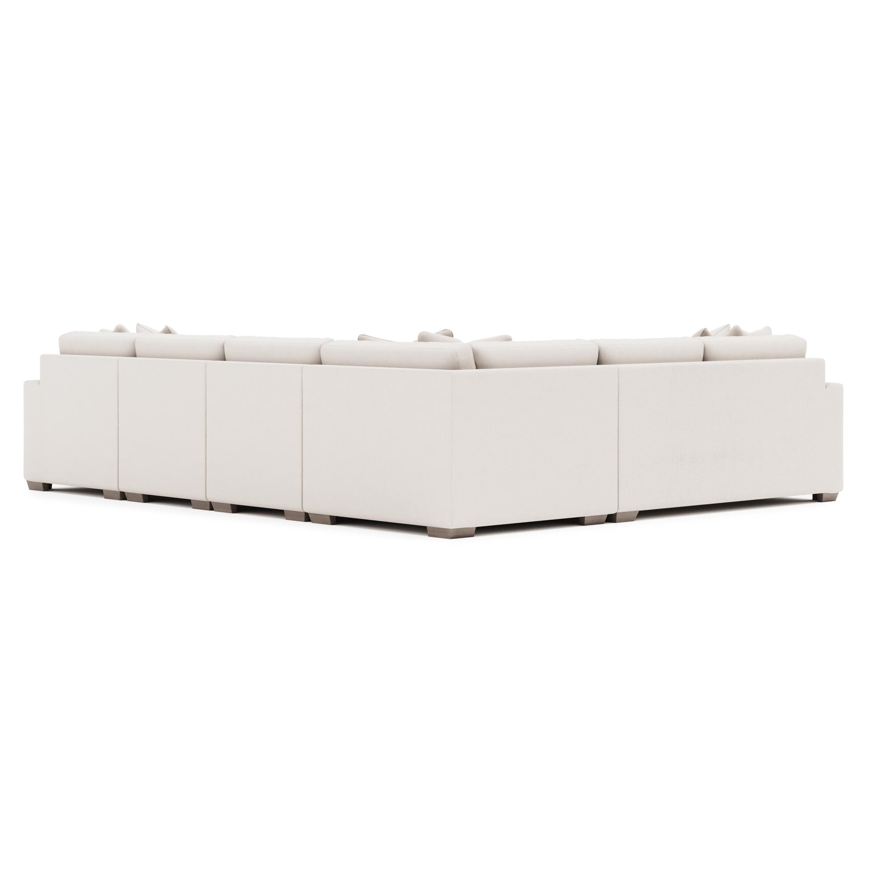 Dawkins White/Cream Fabric L-Shaped Sectional with Right-Arm Chaise - Ornate Home