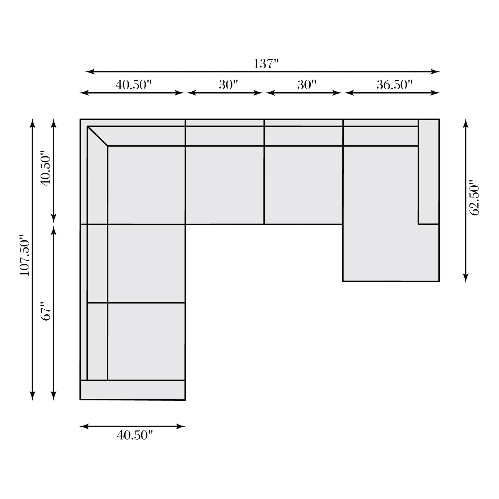 Dawkins White/Cream Fabric Sectional - Ornate Home