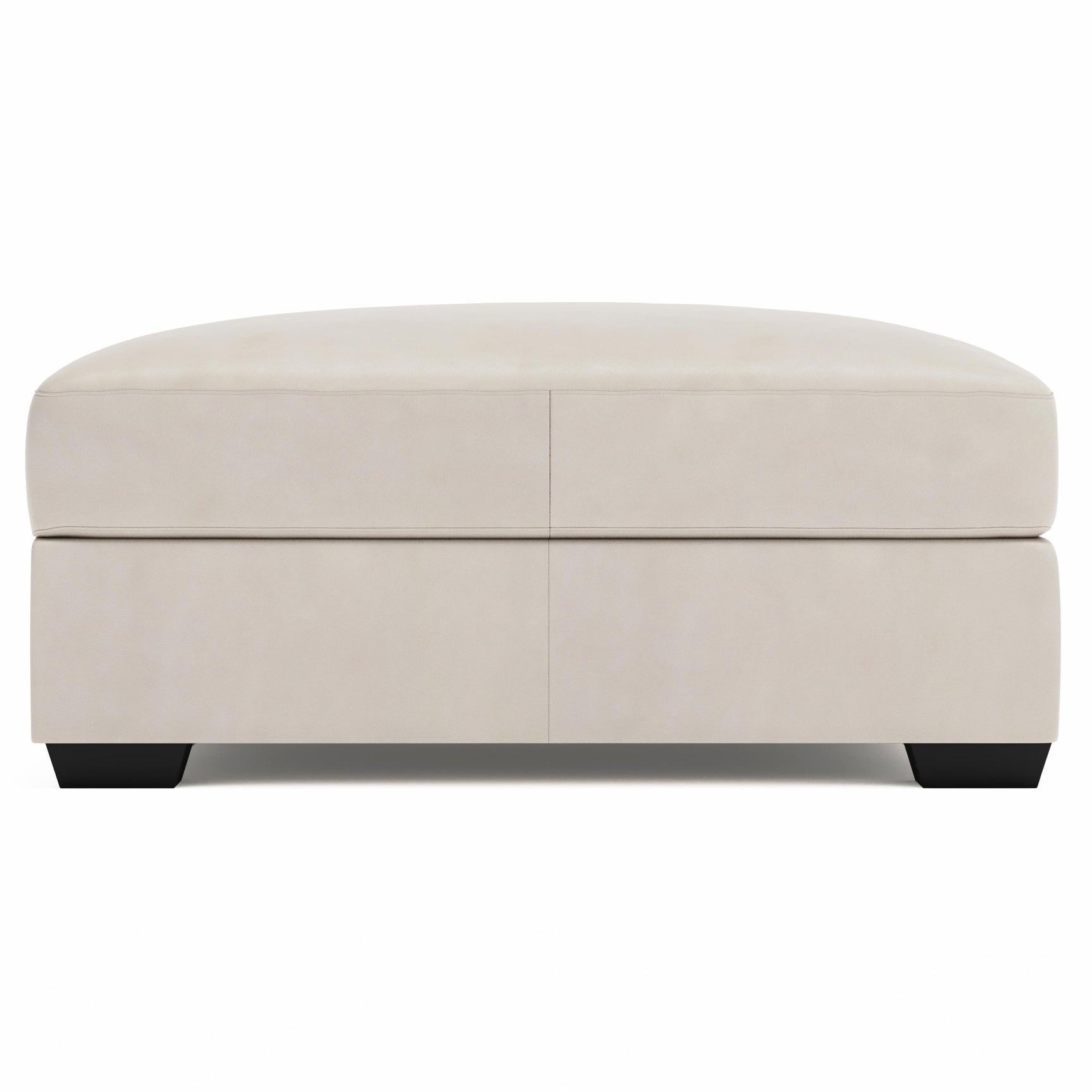 Dawkins White/Cream Leather Ottoman - Ornate Home