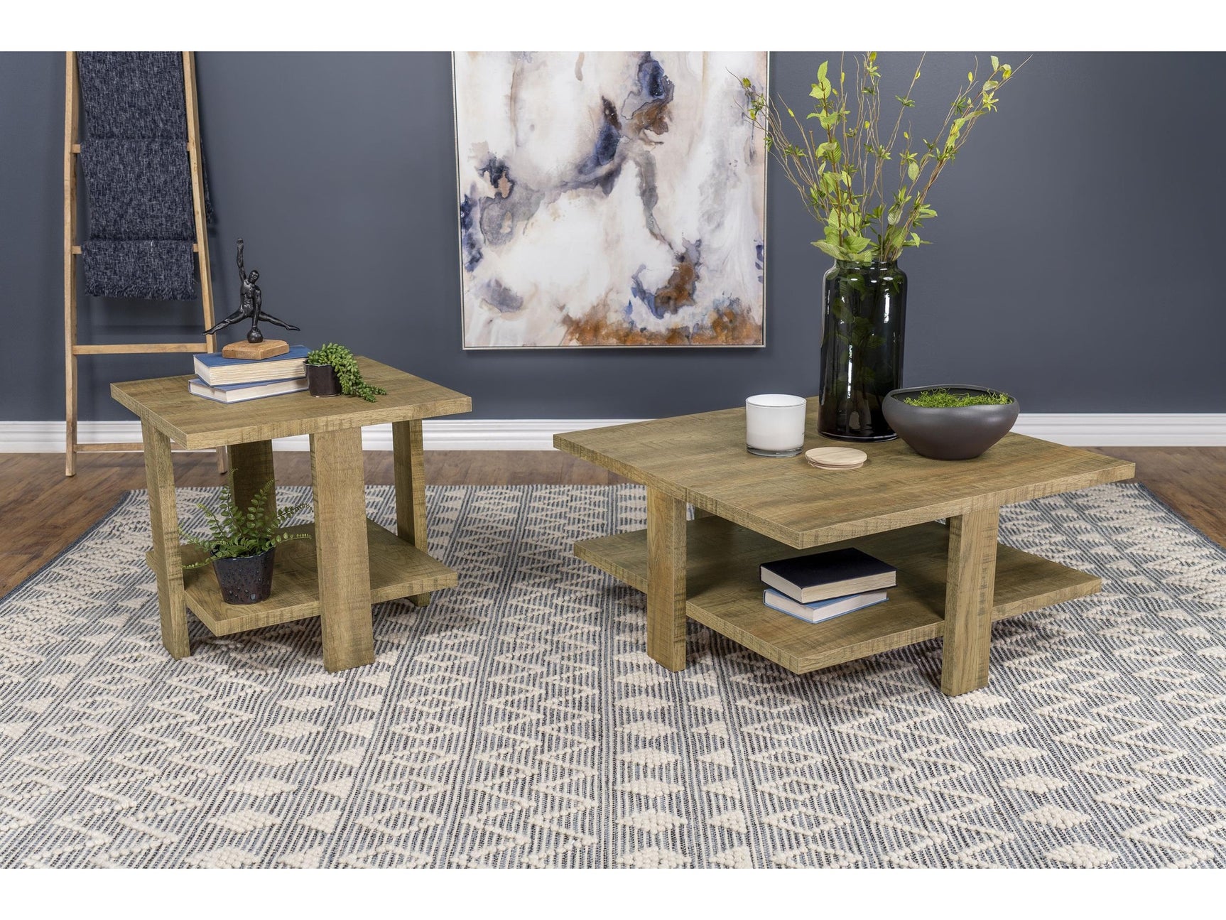 Dawn Mango Brown 2-piece Round Coffee and End Table Set - Ornate Home