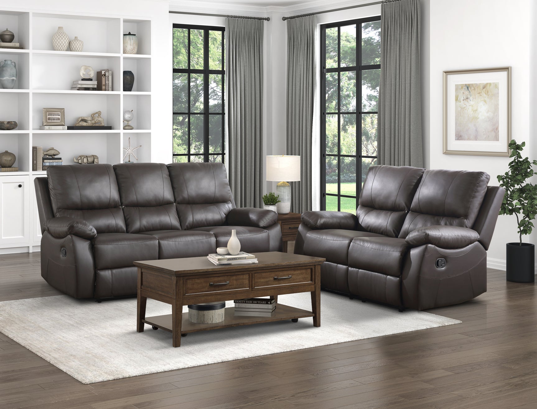 Dawson Brown Double Reclining Sofa - Ornate Home