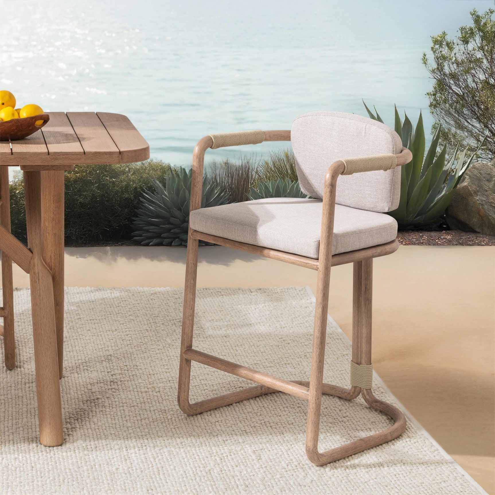 Dawson Butterscotch Outdoor Counter Stool - Ornate Home