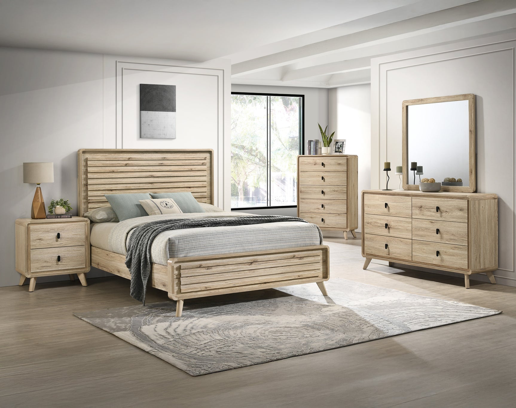 Dawson Light Brown Queen Panel Bed - Ornate Home