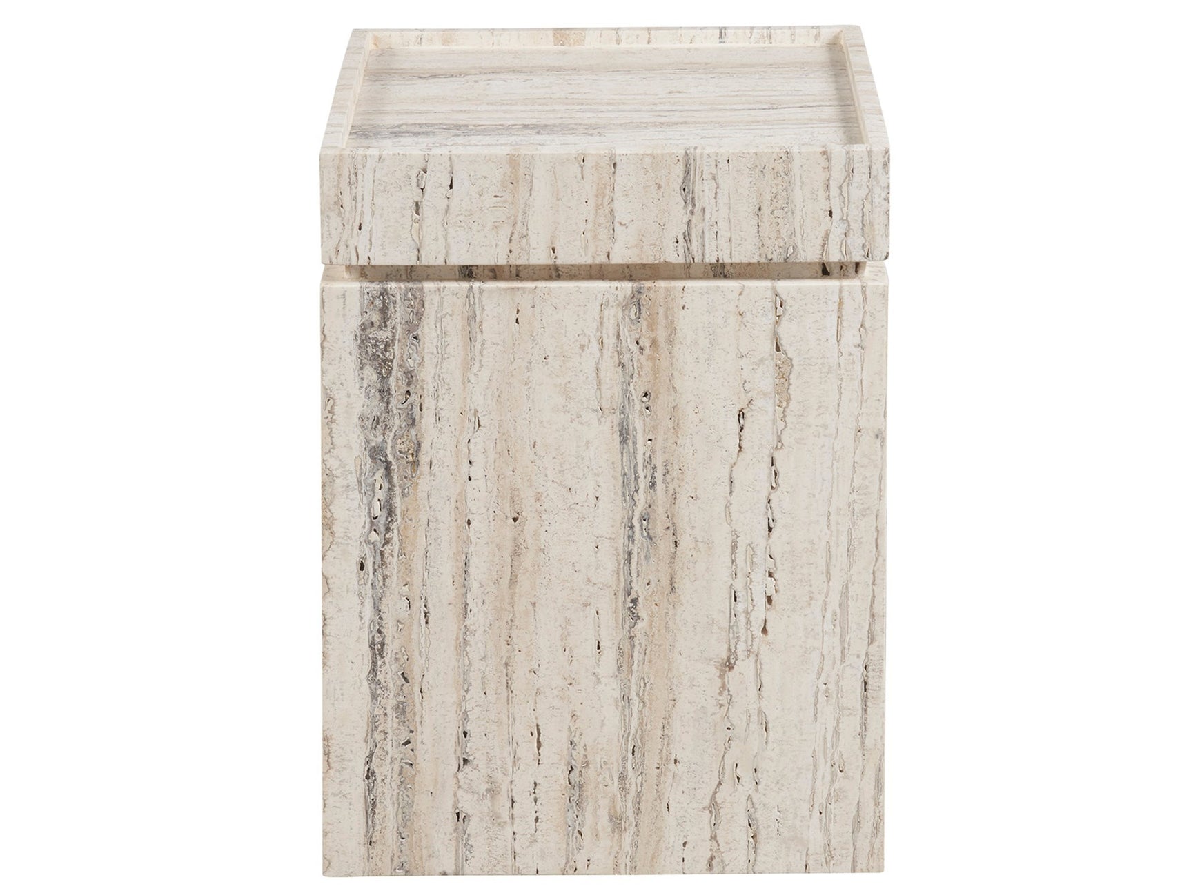 Daxton White Travertine Accent Table - Ornate Home
