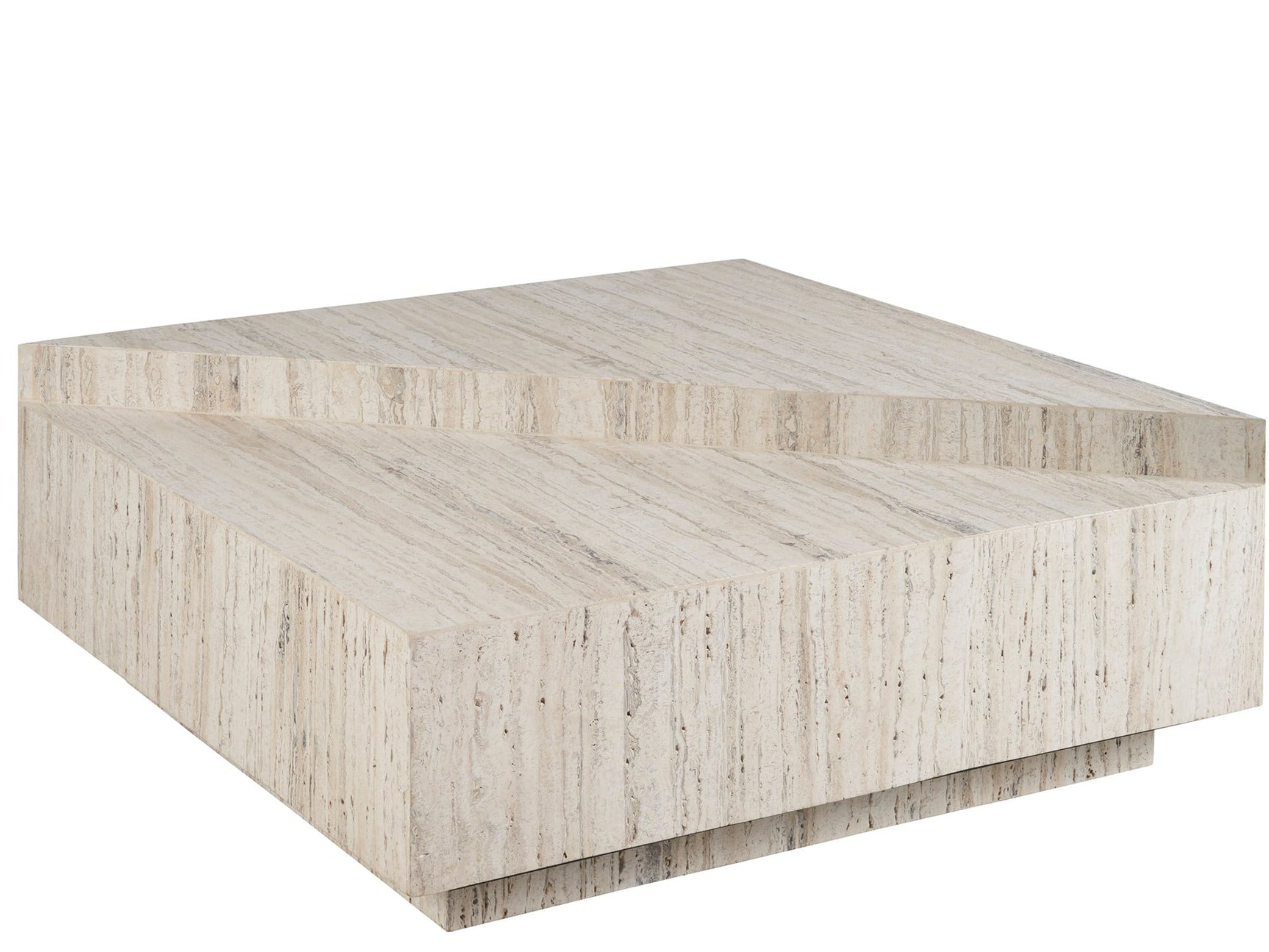 Daxton White Travertine Cocktail Table - Ornate Home