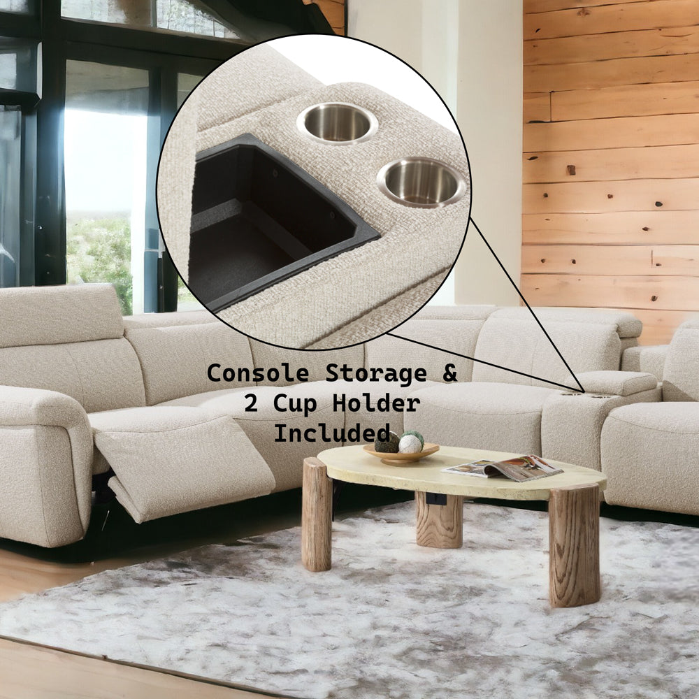 Dayana Beige Boucle Power Motion Sectional Sofa - Ornate Home