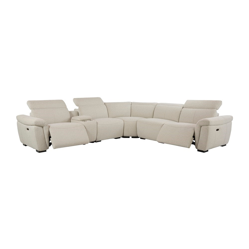 Dayana Beige Boucle Power Motion Sectional Sofa - Ornate Home