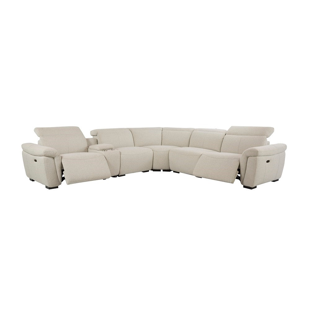 Dayana Beige Boucle Power Motion Sectional Sofa - Ornate Home