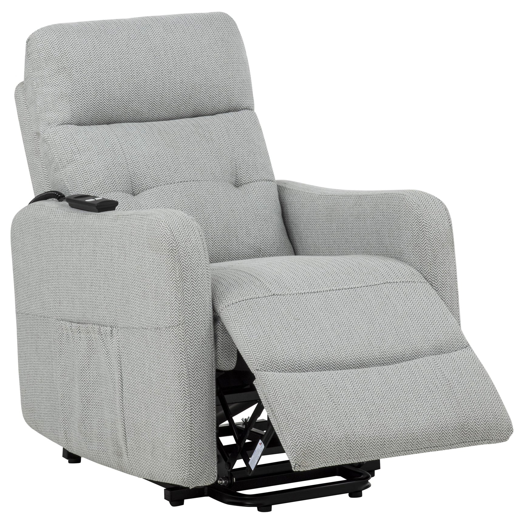 Dayes Light Grey Upholstered Power Lift Recliner Chair - Ornate Home