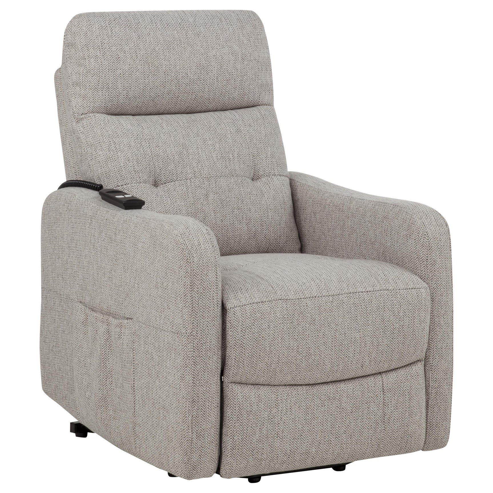 Dayes Taupe Upholstered Power Lift Recliner Chair - Ornate Home