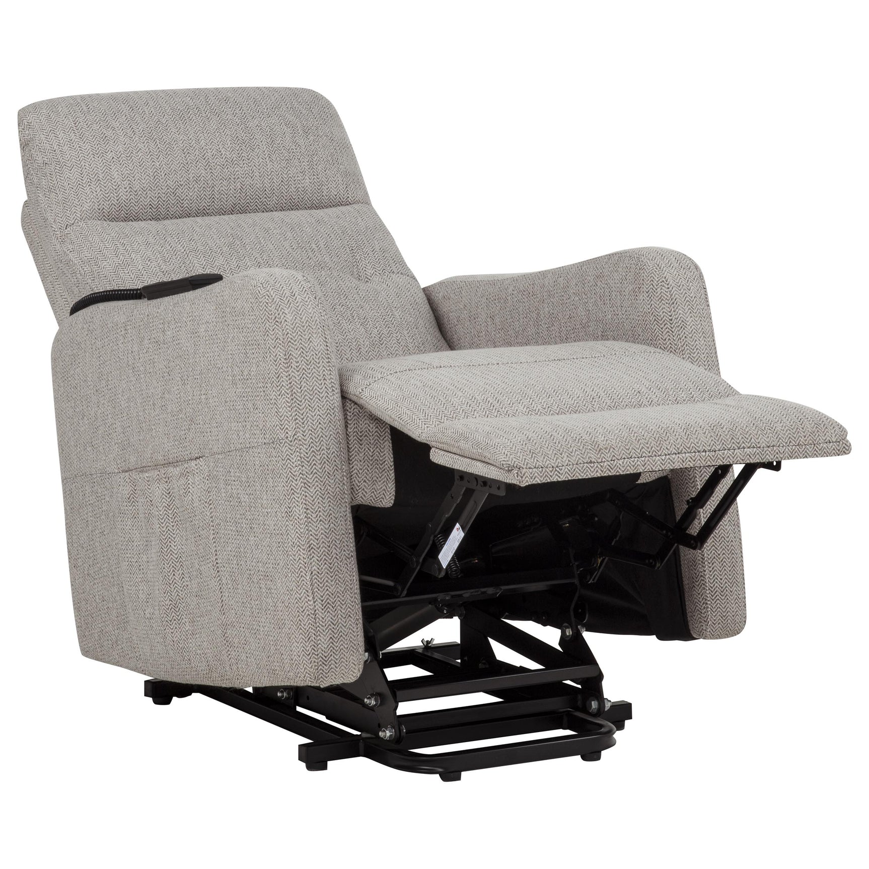 Dayes Taupe Upholstered Power Lift Recliner Chair - Ornate Home