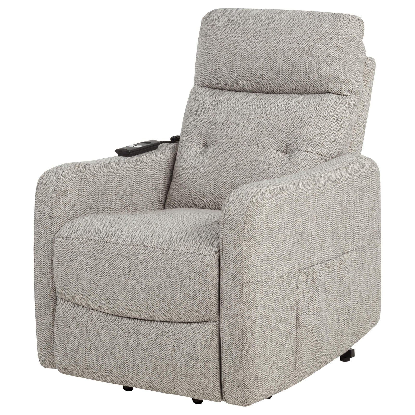 Dayes Taupe Upholstered Power Lift Recliner Chair - Ornate Home