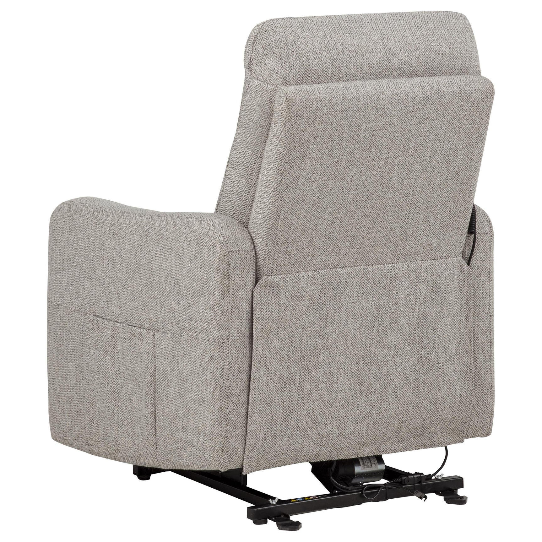 Dayes Taupe Upholstered Power Lift Recliner Chair - Ornate Home