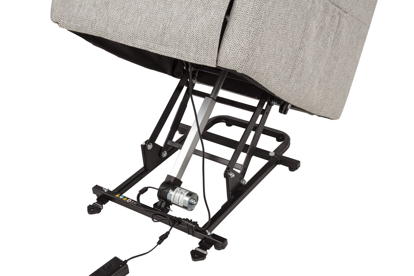 Dayes Taupe Upholstered Power Lift Recliner Chair - Ornate Home