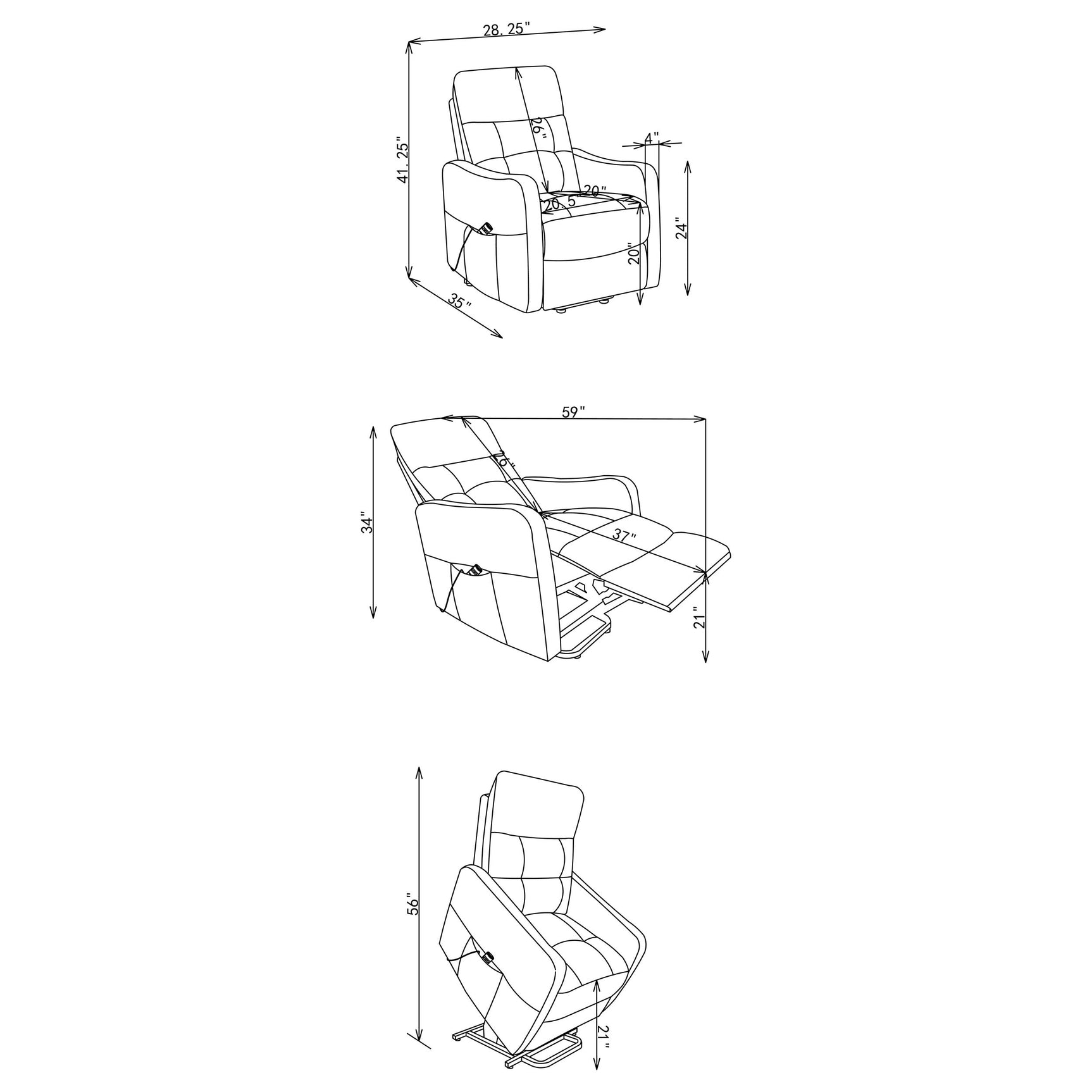Dayes Taupe Upholstered Power Lift Recliner Chair - Ornate Home
