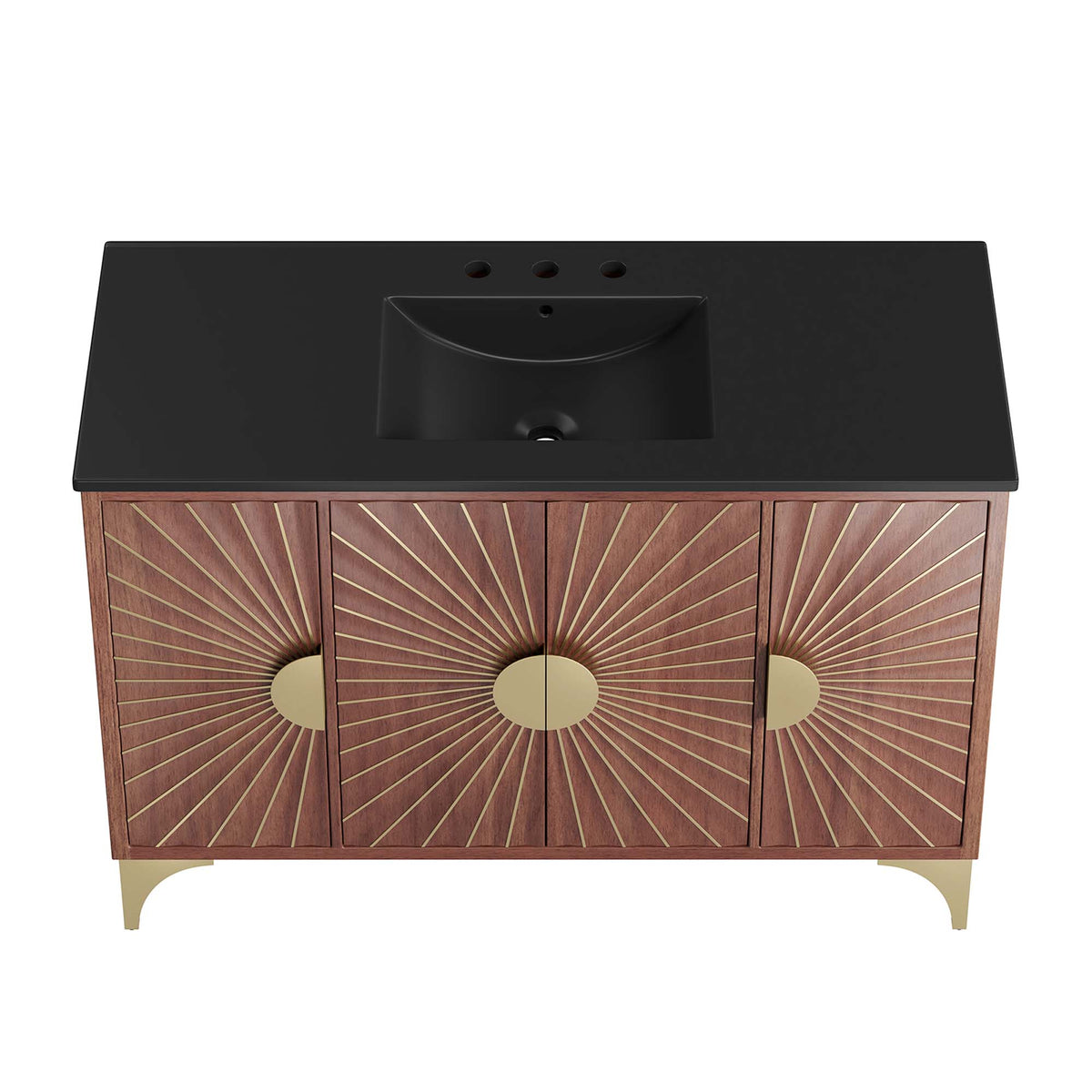 Daylight Black/Walnut 48" Bathroom Vanity - Ornate Home