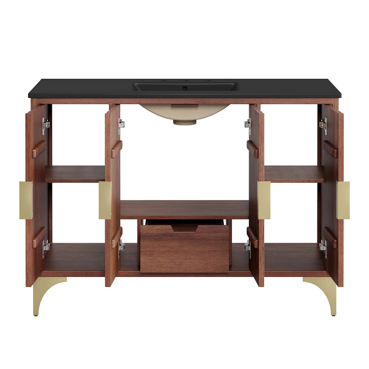 Daylight Black/Walnut 48" Bathroom Vanity - Ornate Home