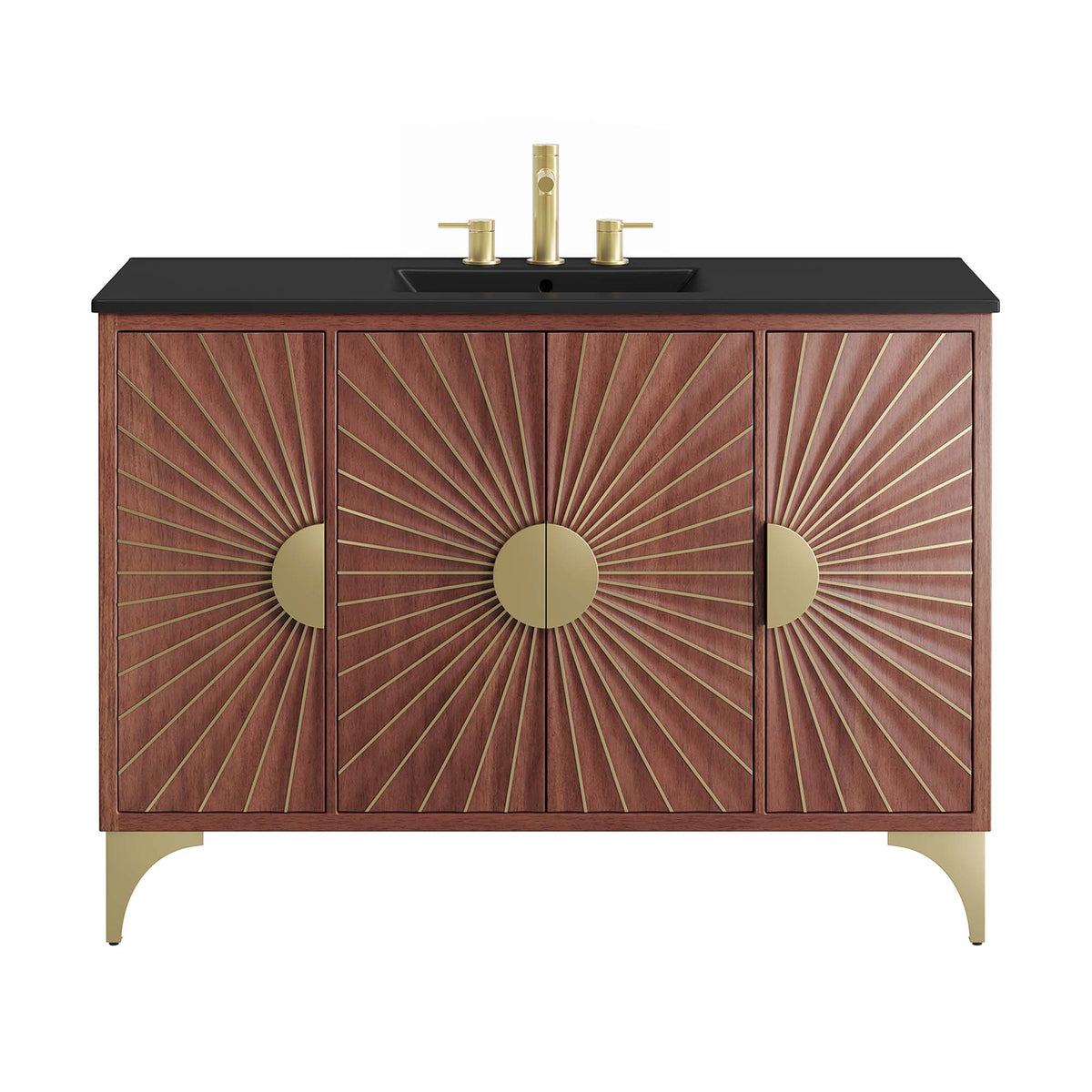Daylight Black/Walnut 48" Bathroom Vanity - Ornate Home