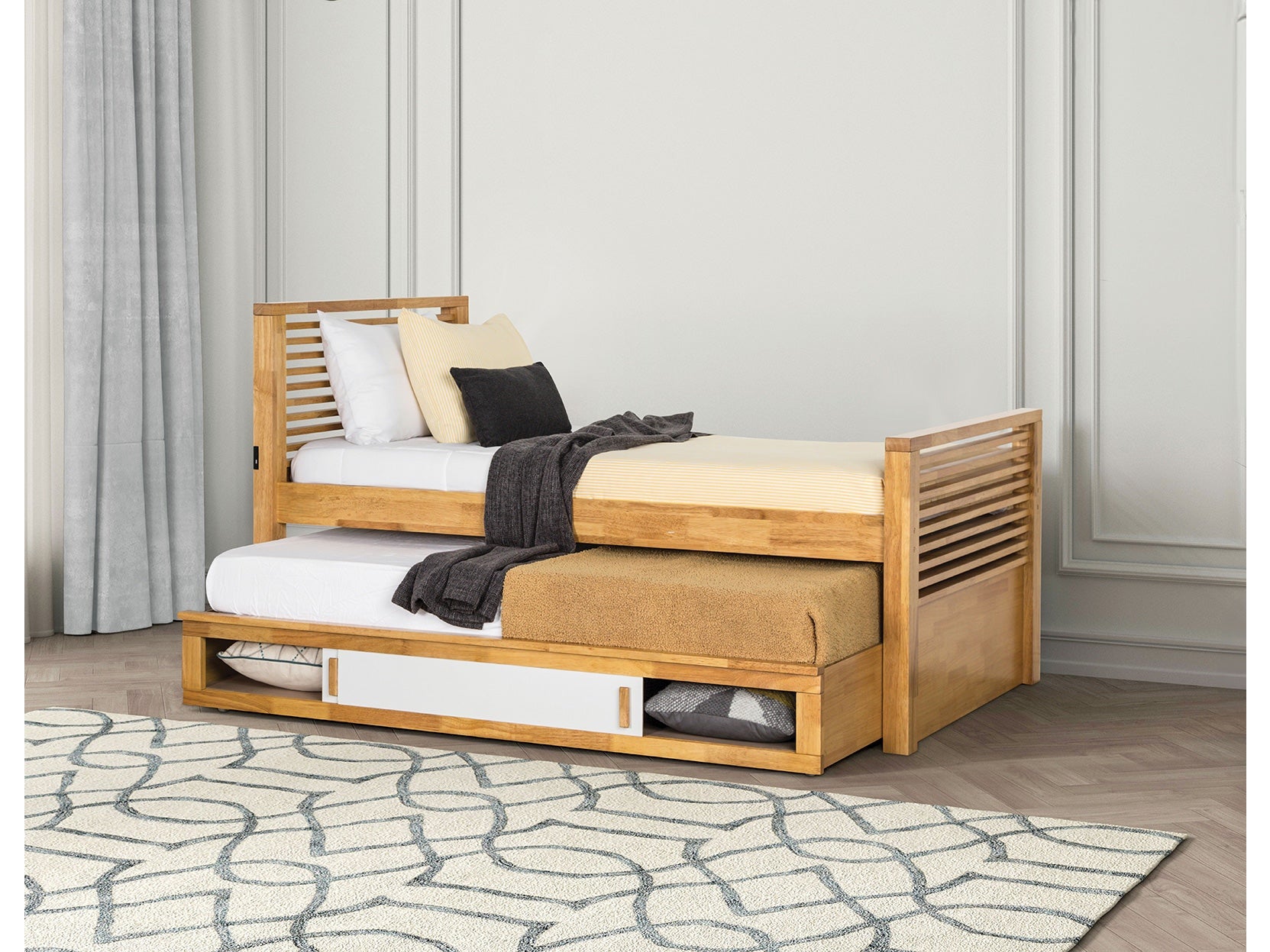 Dayville Light Oak Bed - Ornate Home
