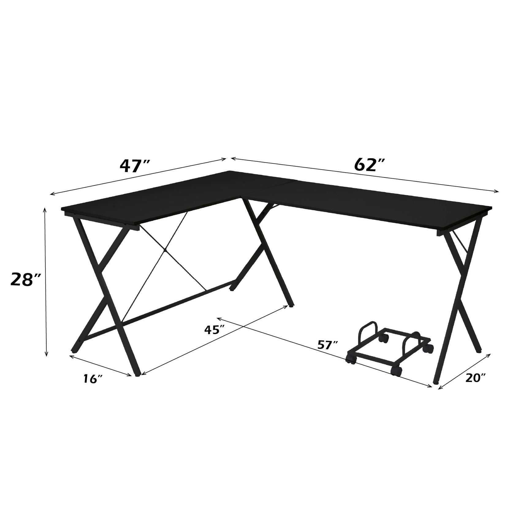 Dazenus Black Computer Desk - Ornate Home
