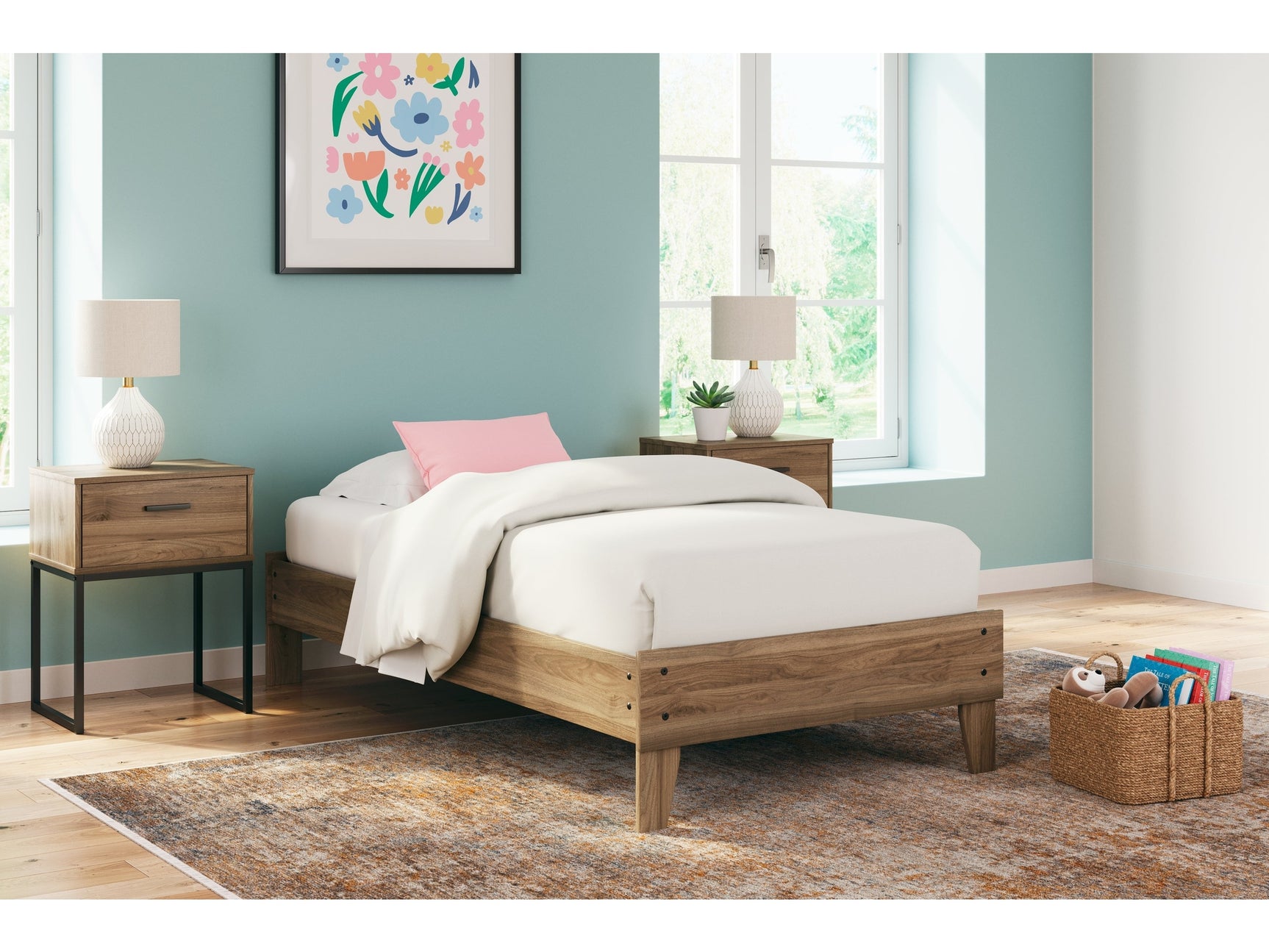 Deanlow Honey Twin Platform Bed (Online Special Price) - Ornate Home