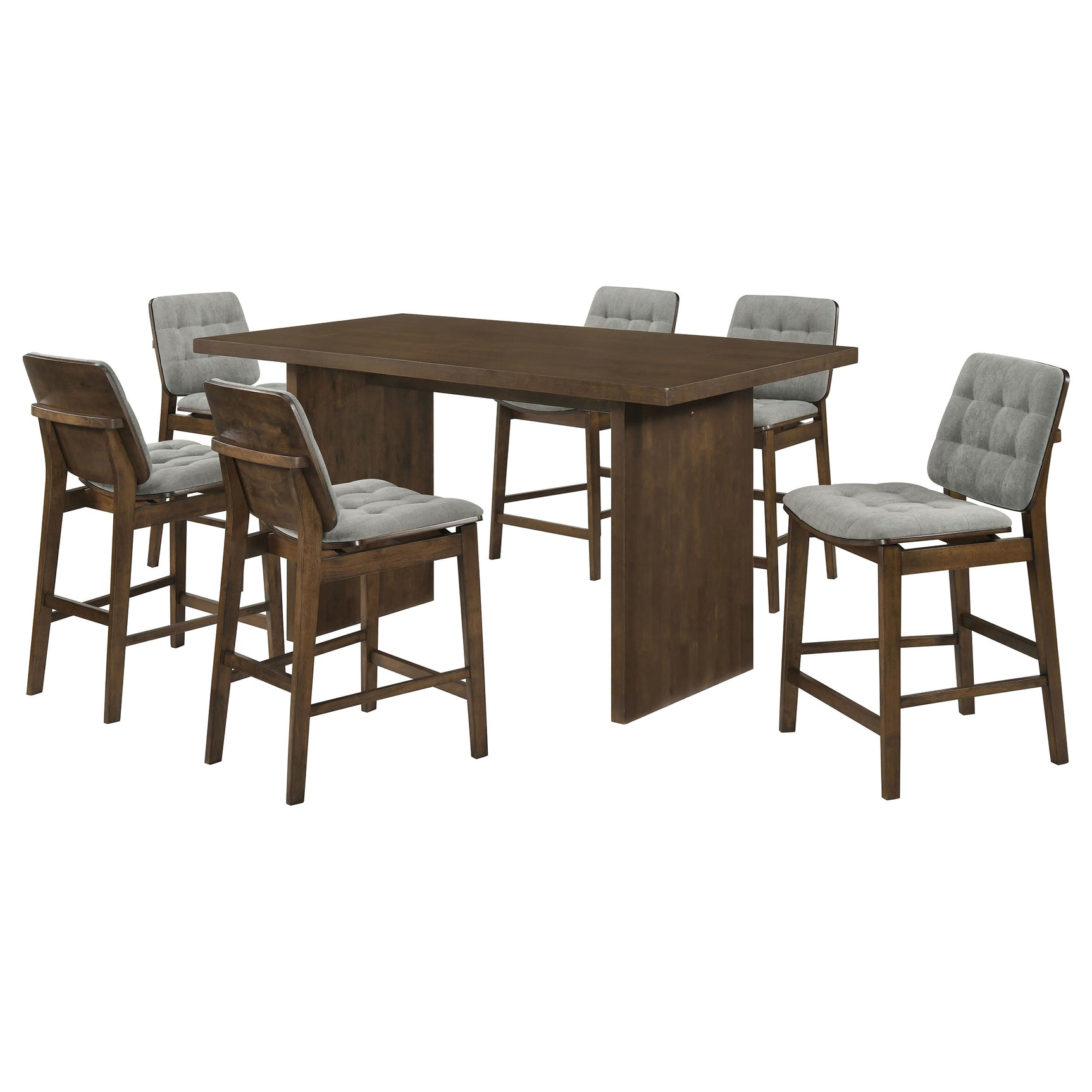Decker Grey/Walnut 7-piece 70-inch Rectangular Counter Height Dining Set - Ornate Home