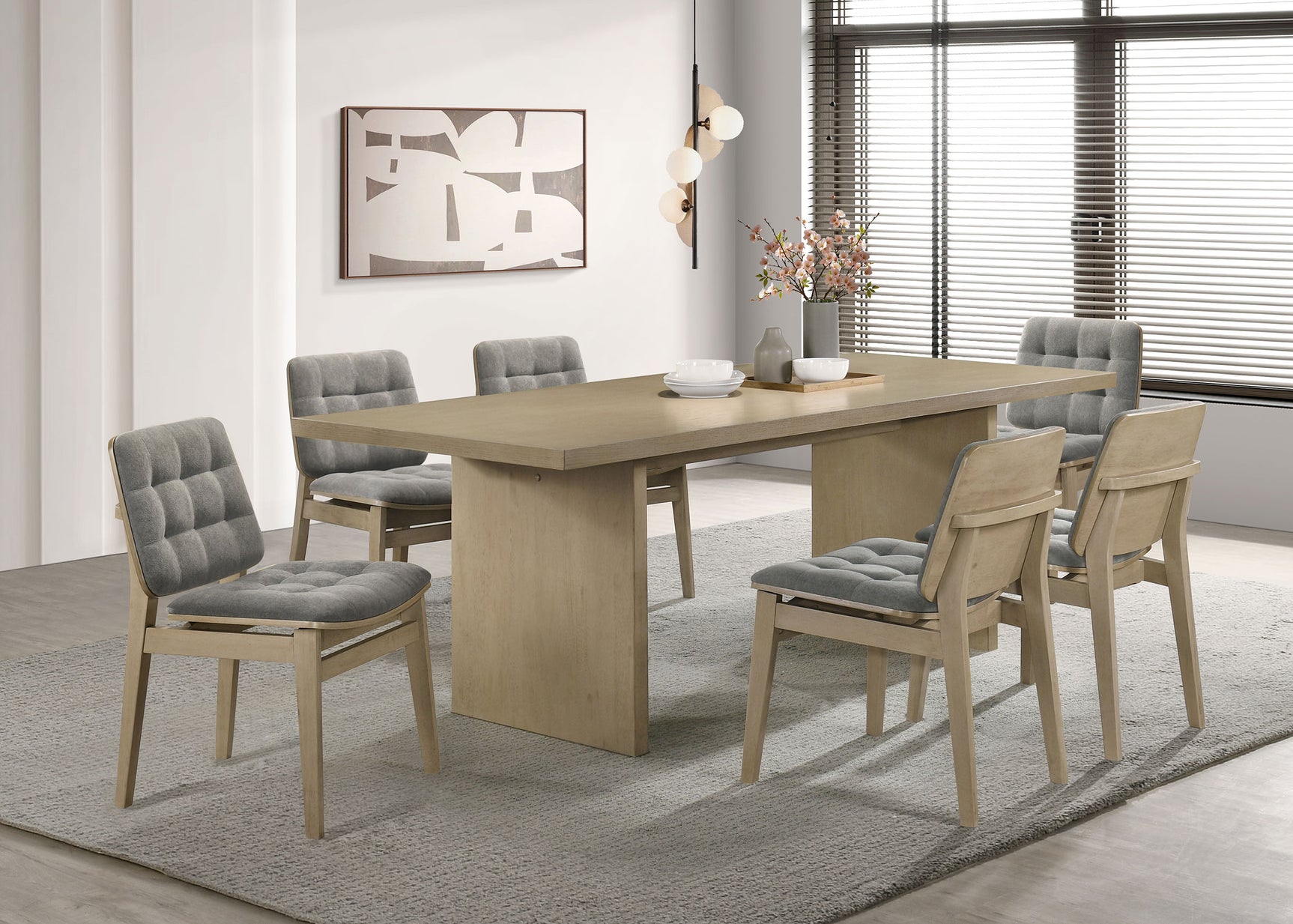 Decker Natural Oak 82-inch Rectangular Wood Dining Table - Ornate Home