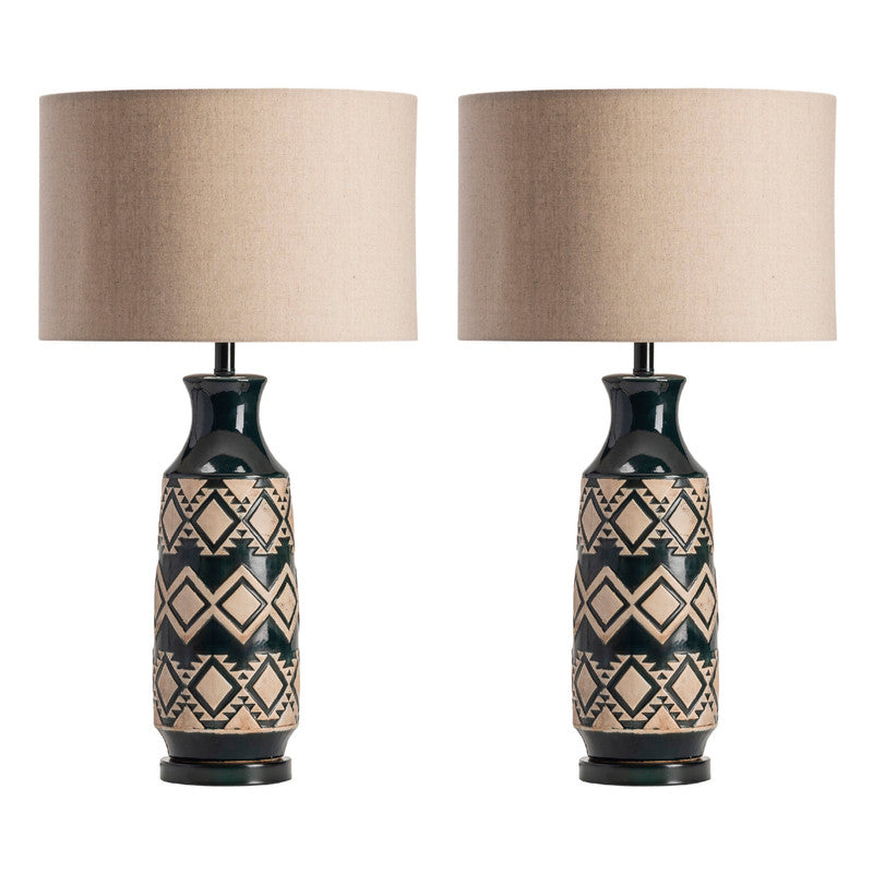 Decker Tan/Gold Table Lamp (Set of 2) - Ornate Home