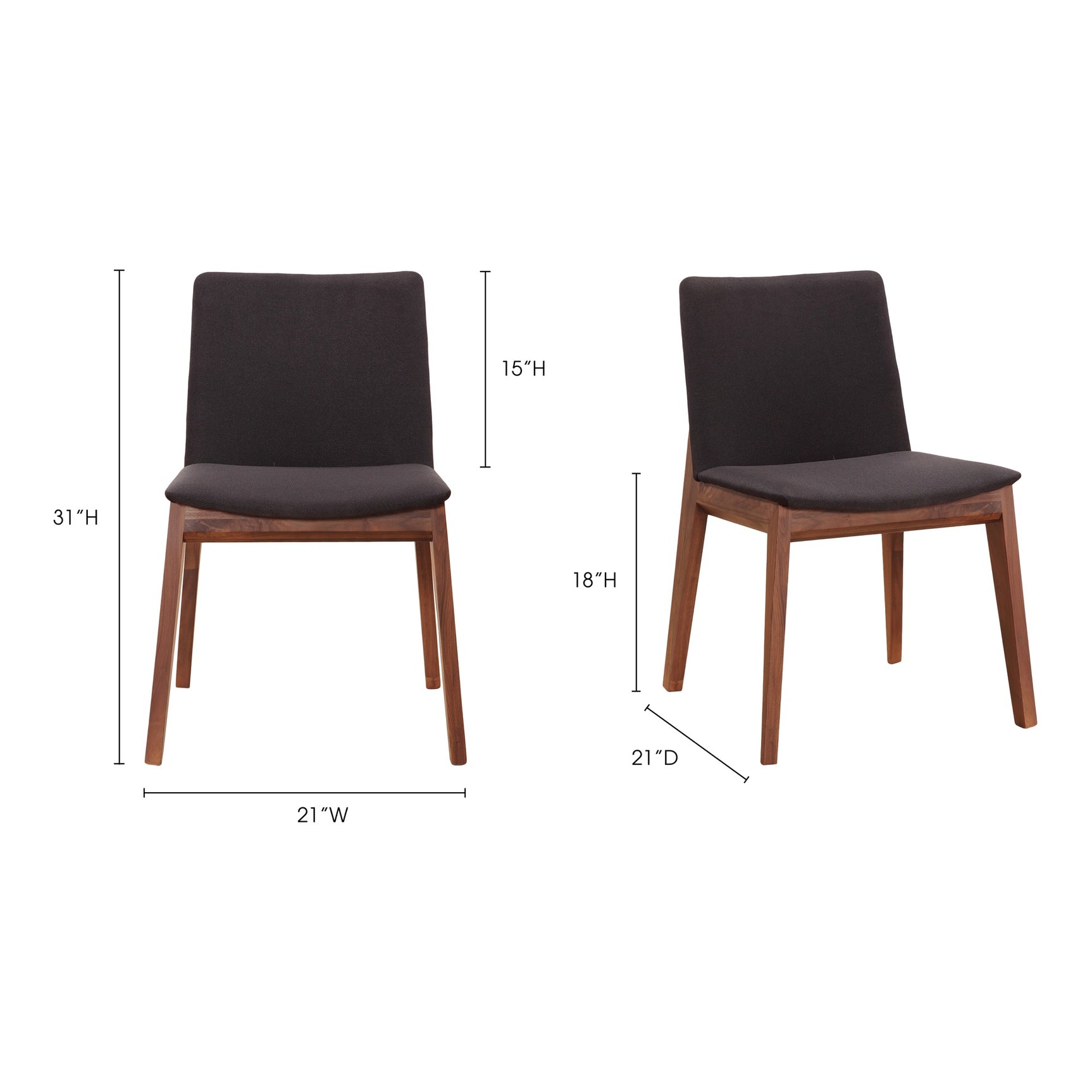 Deco Black Dining Chair (Set of 2) - Ornate Home