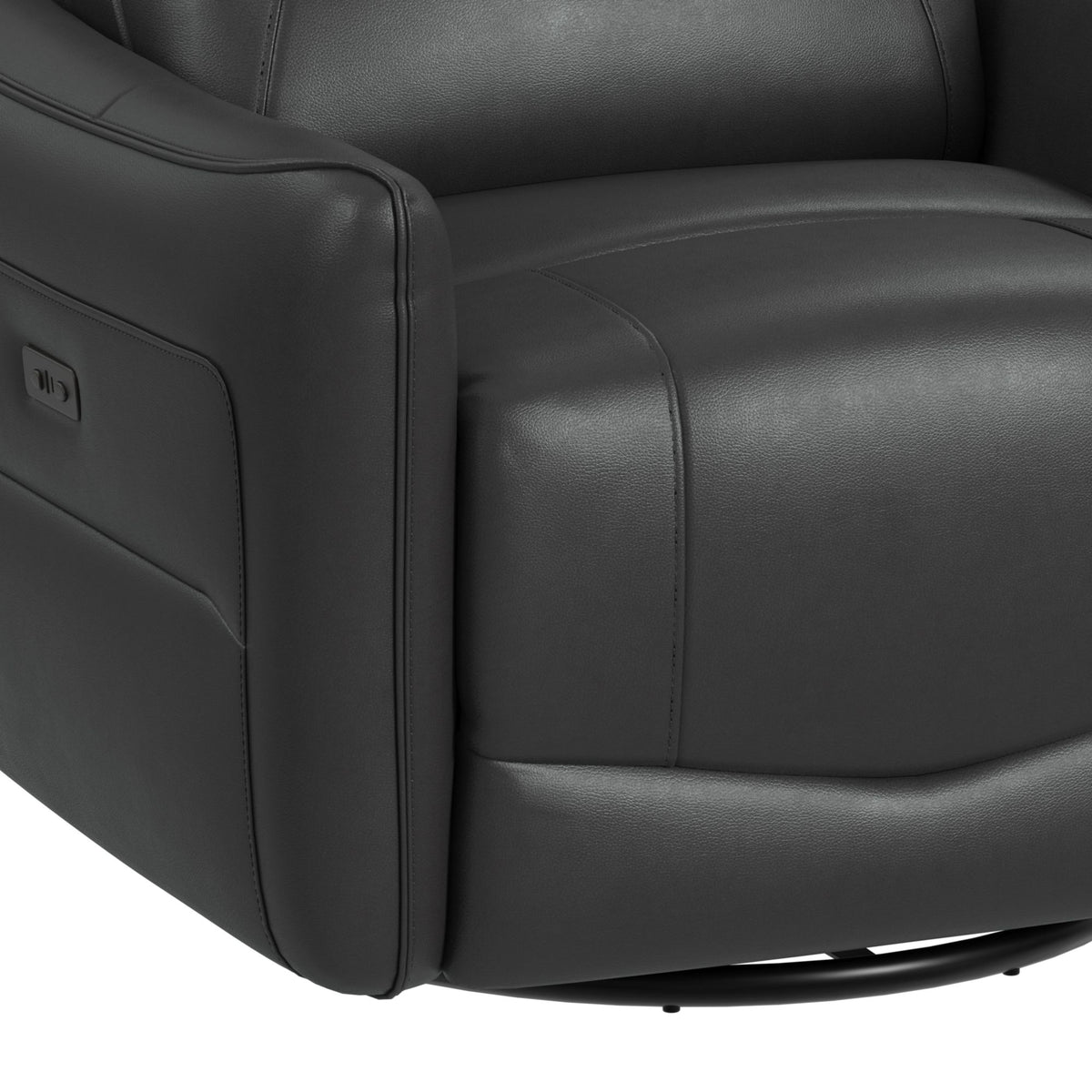 Deco Del Mar Grey P1 Recliner with Glider and Swivel - Ornate Home