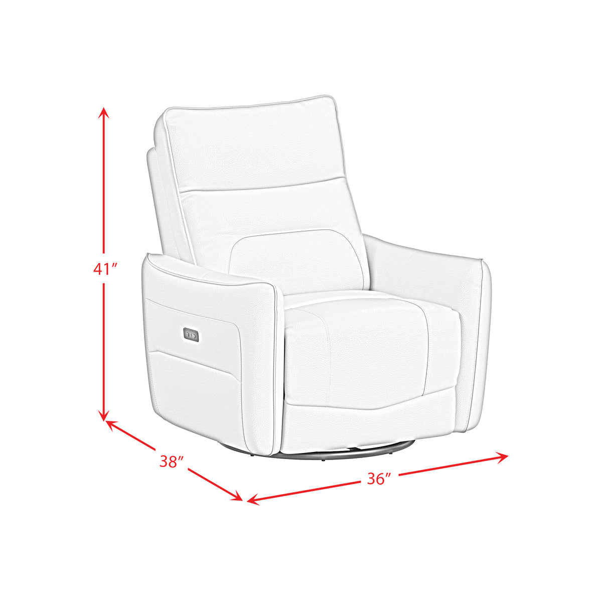 Deco Del Mar Grey P1 Recliner with Glider and Swivel - Ornate Home